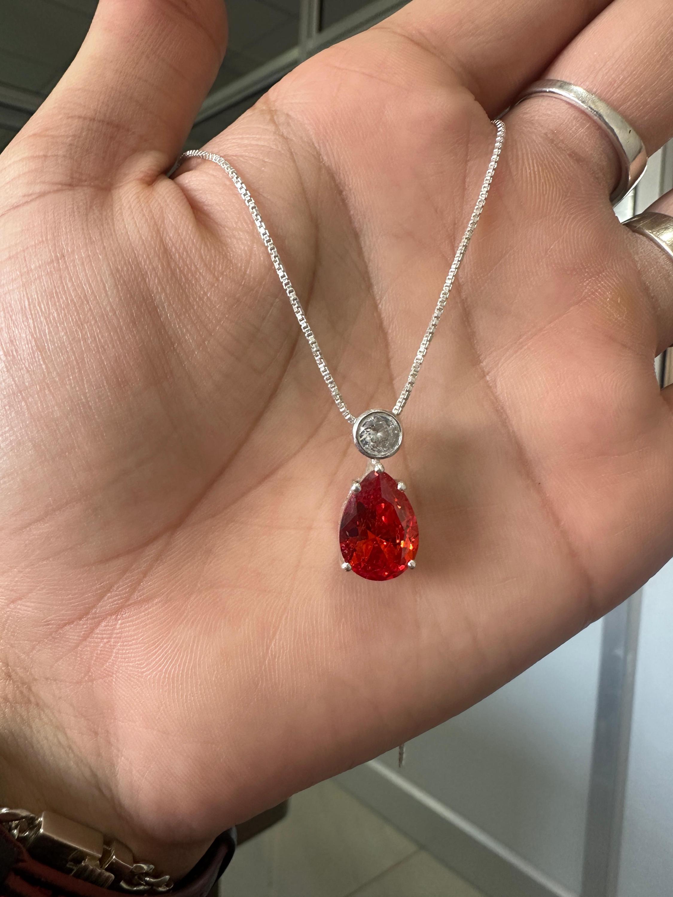Pear Shape Mexican Opal Pendant • 925 Sterling Silver Gemstone Necklace, Money Stone