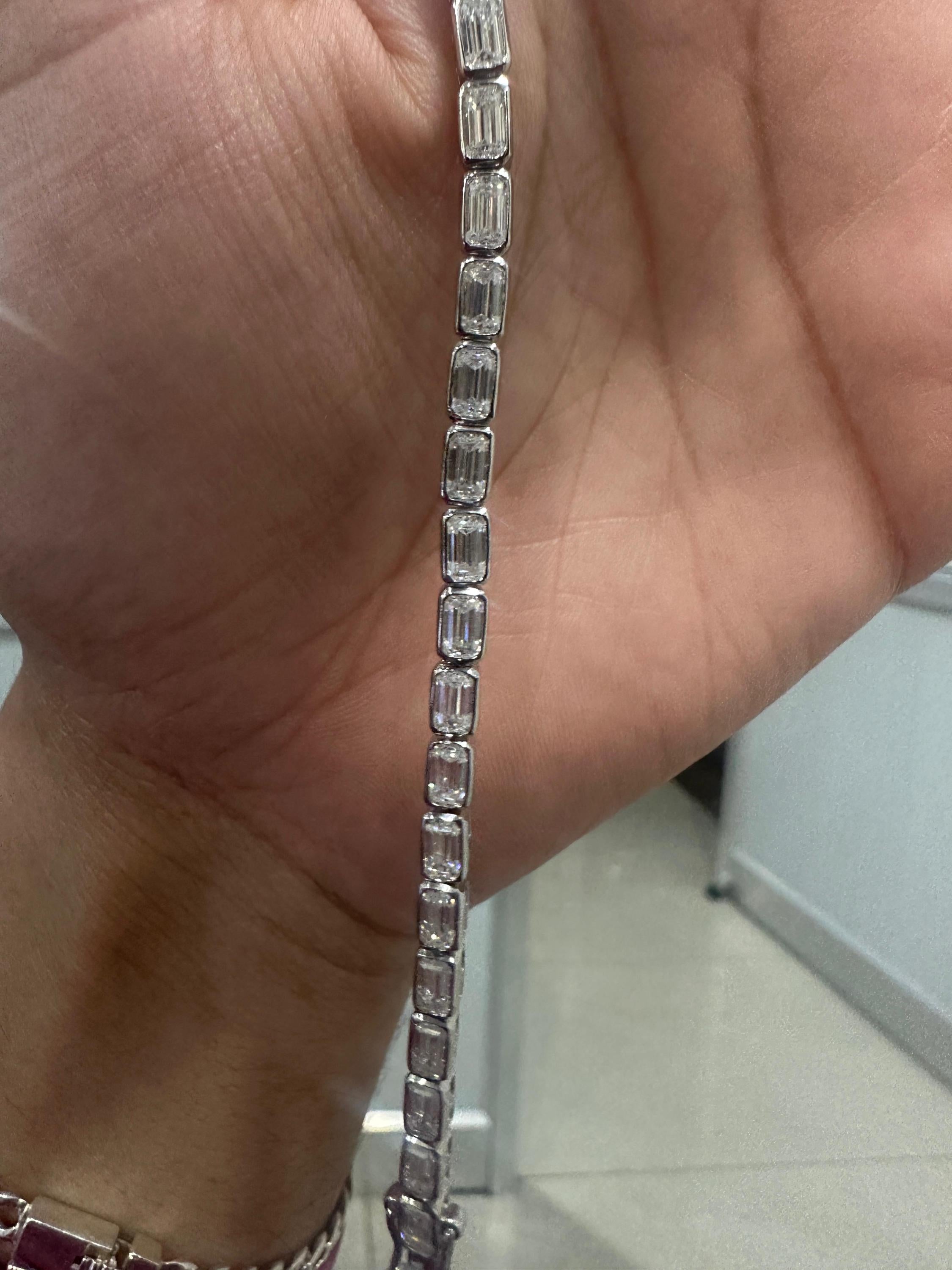 Men's Moissanite Tennis Bracelet | 925 Sterling Silver, 12 CT Luxury Gift for her