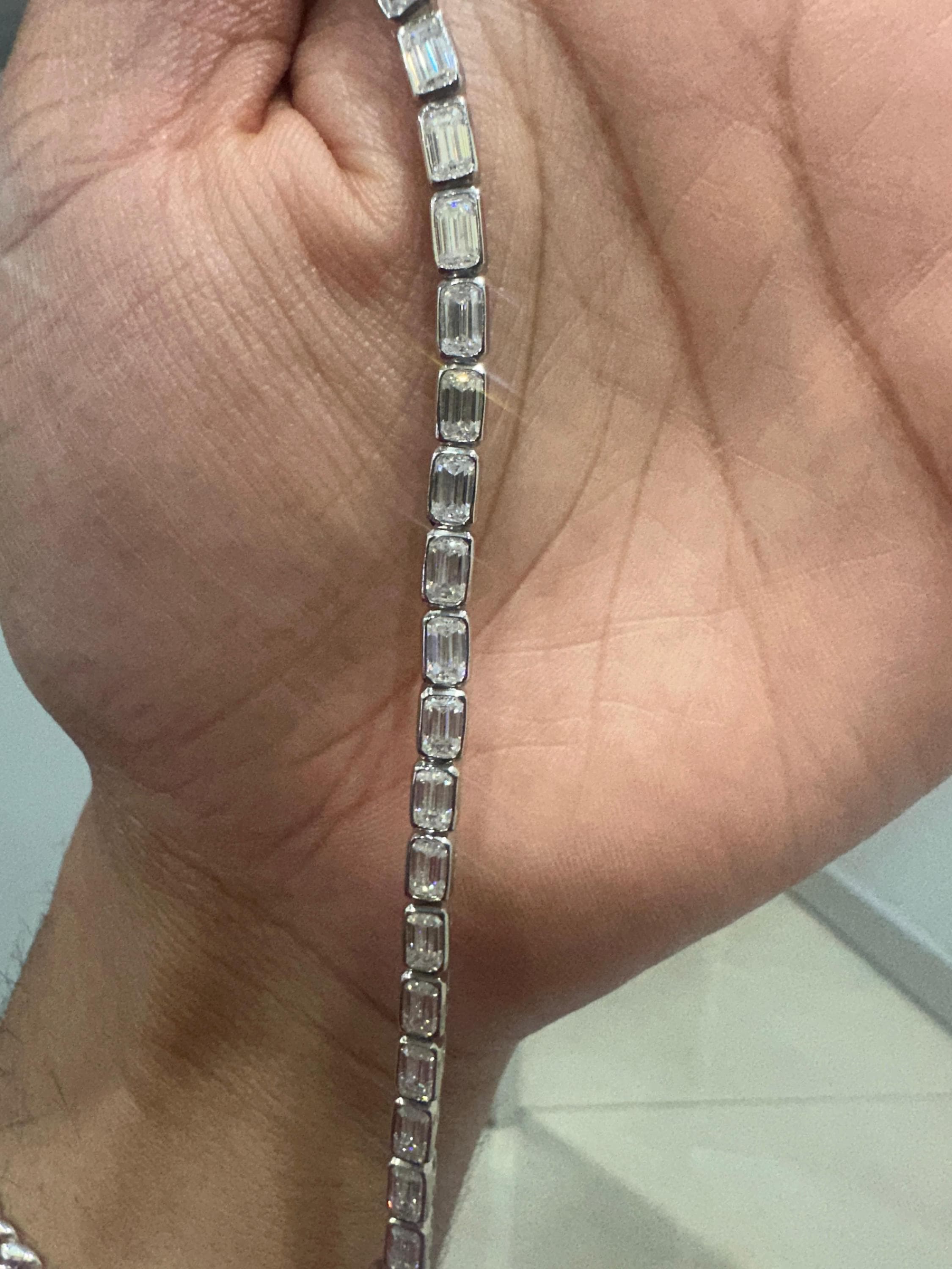 Men's Moissanite Tennis Bracelet | 925 Sterling Silver, 12 CT Luxury Gift for her