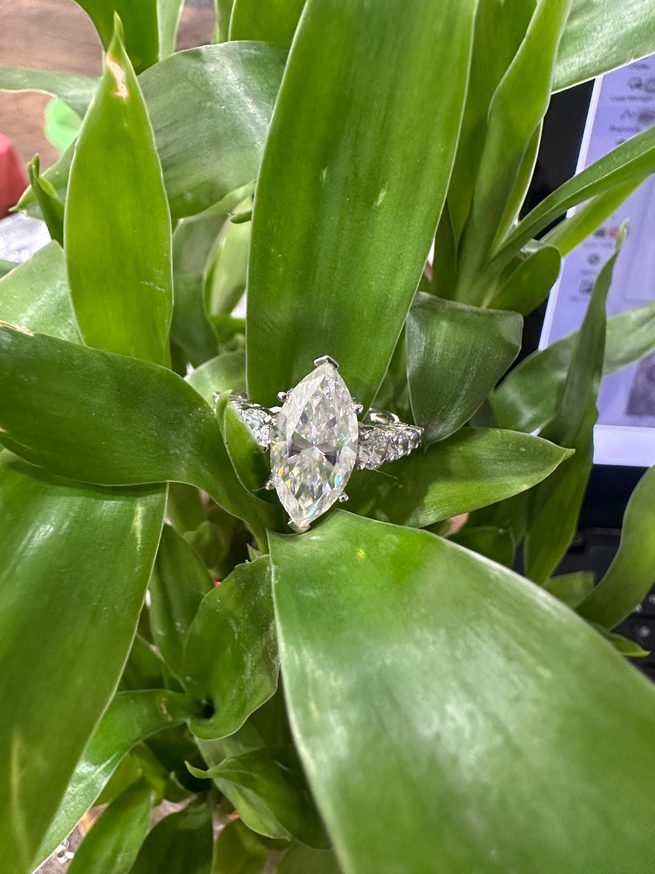 5 Ct Marquise Diamond Engagement Ring | 925 Silver | Statement Bridal Ring