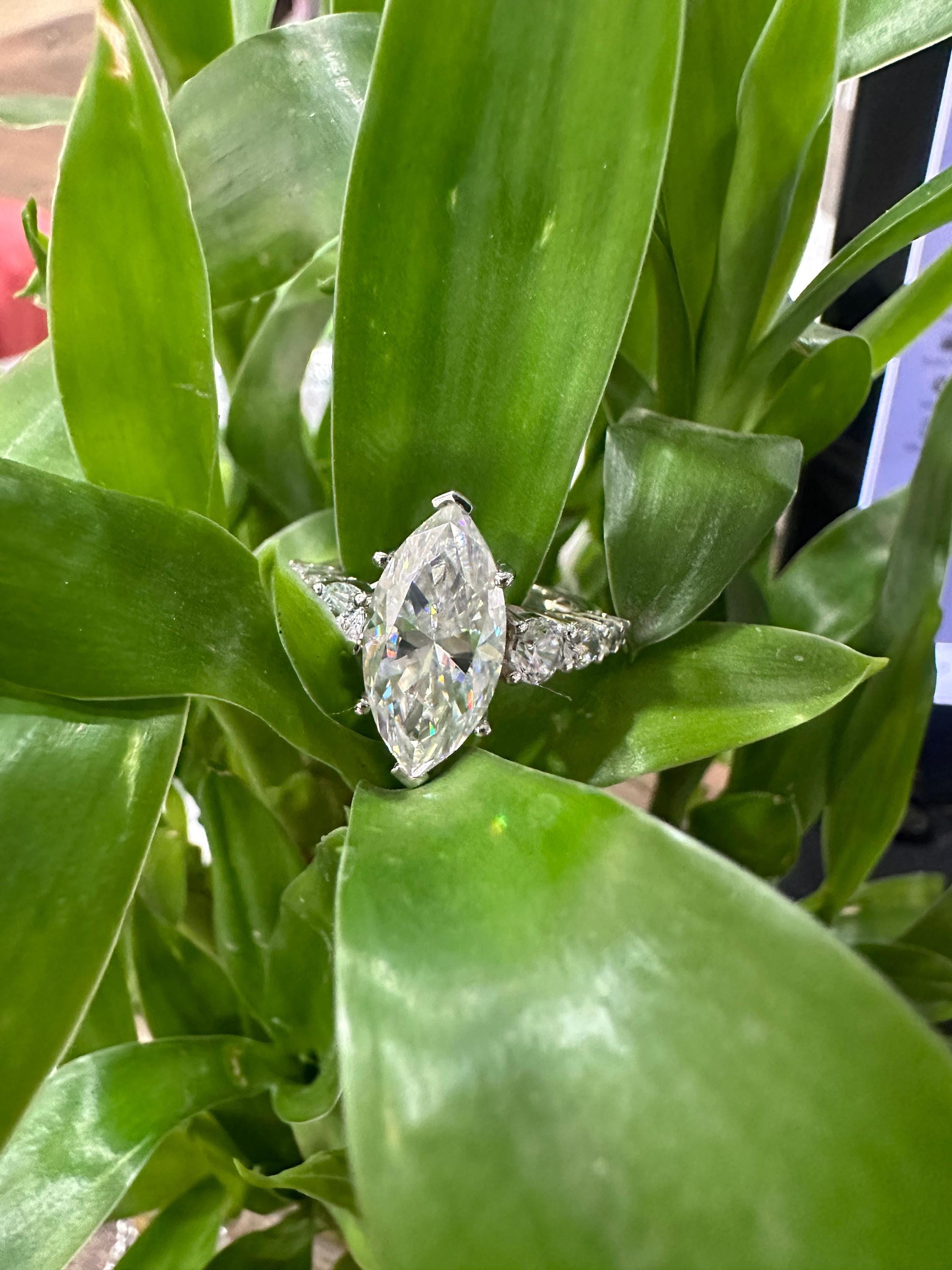 5 Ct Marquise Diamond Engagement Ring | 925 Silver | Statement Bridal Ring