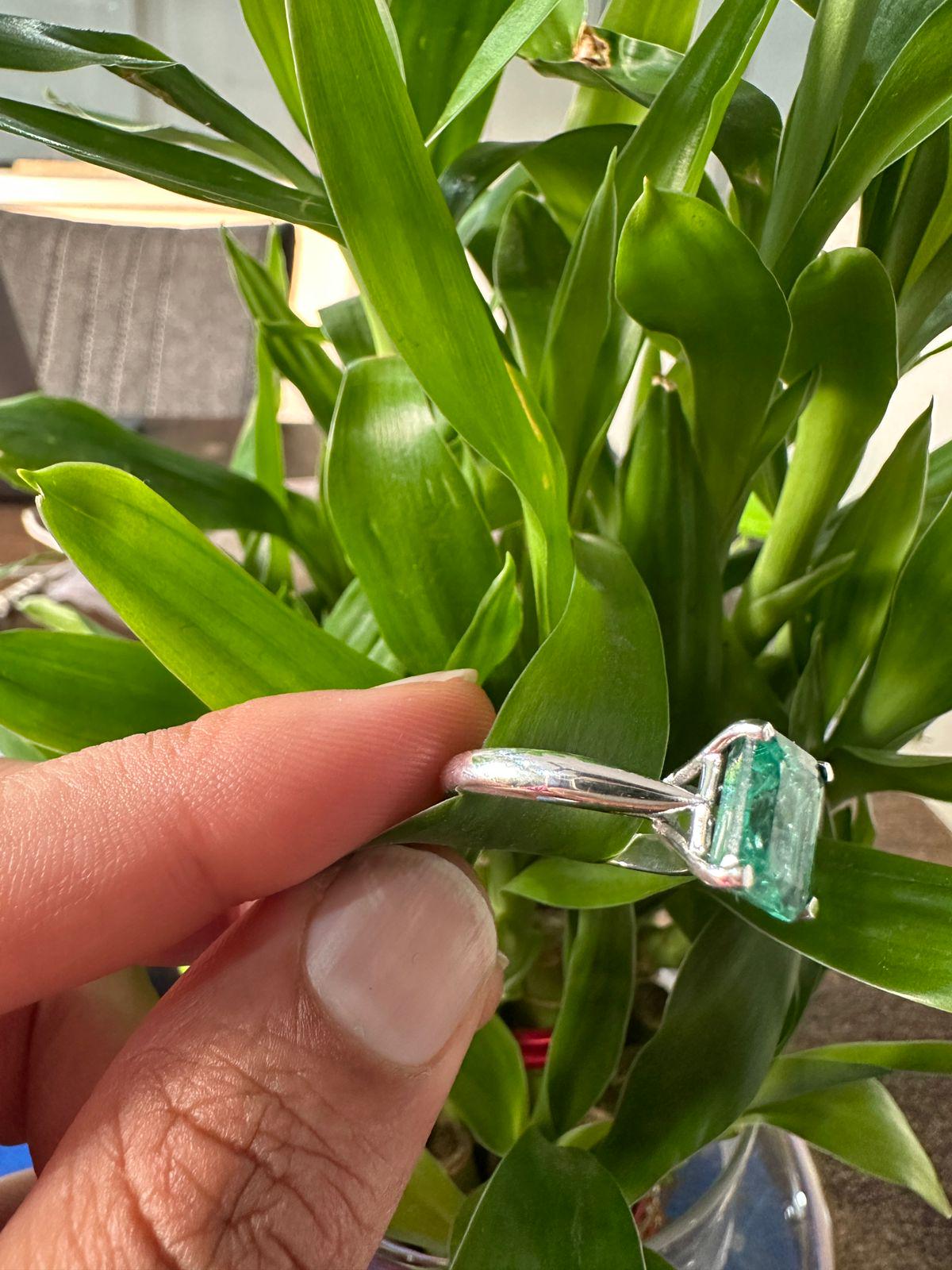 14k Gold Lab Emerald Ring | 3ct Solitaire Engagement Ring