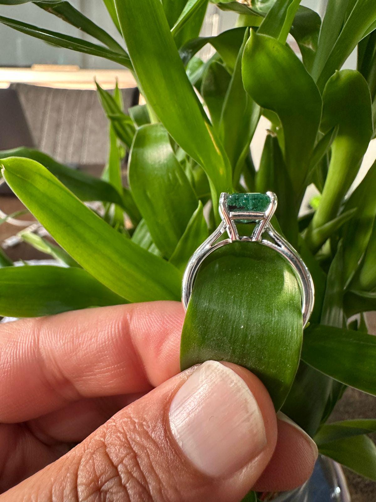 14k Gold Lab Emerald Ring | 3ct Solitaire Engagement Ring