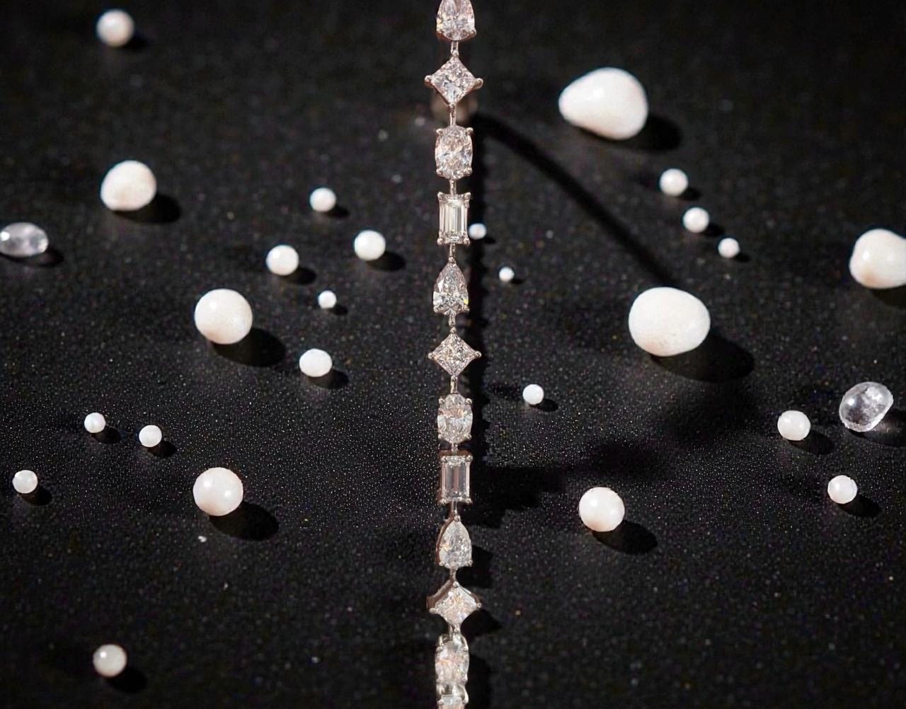 Luxury Moissanite Tennis Bracelet | Multi Shape Stones, 14k White Gold Jewelry for Gift