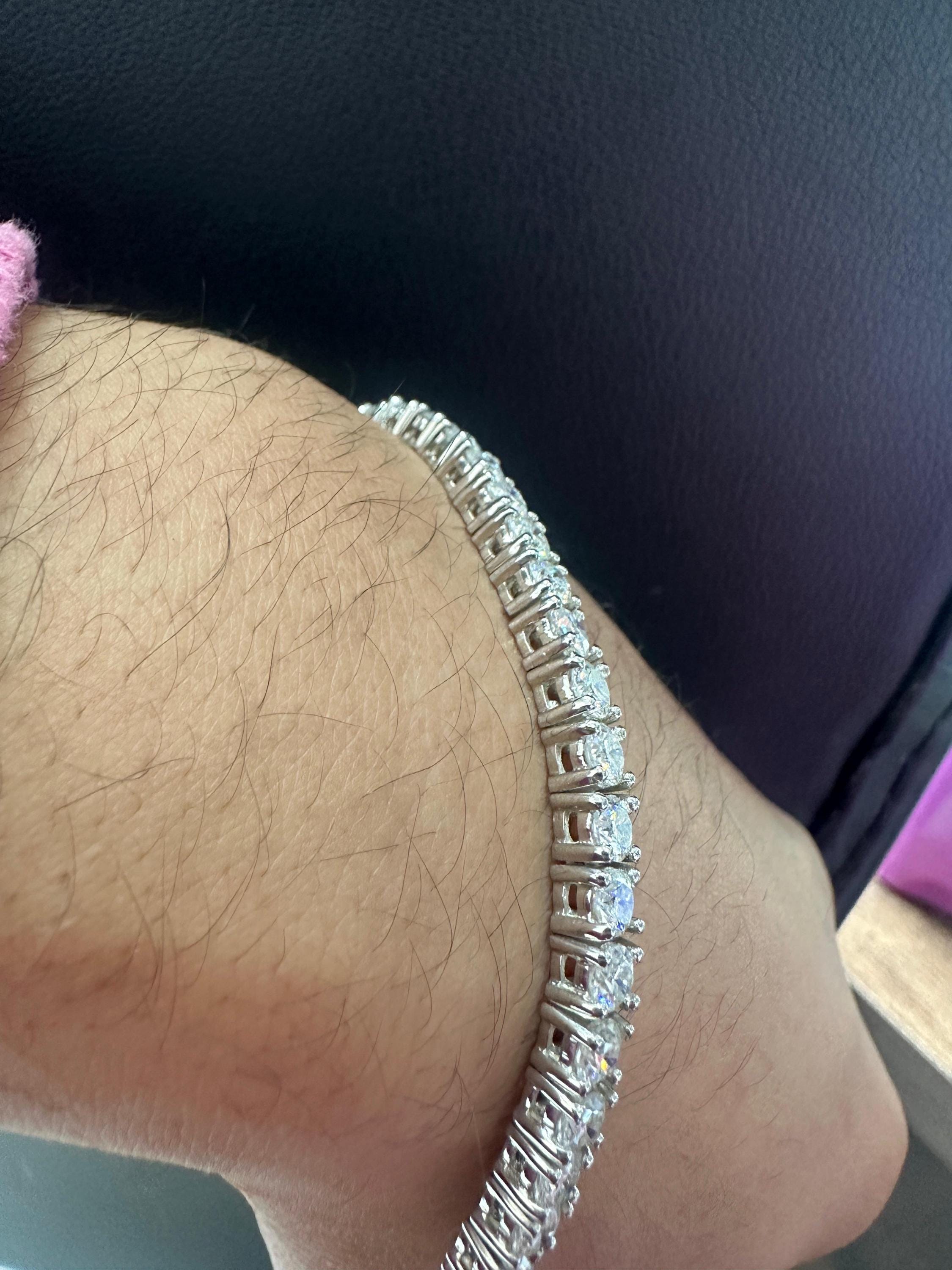 Moissanite Tennis Bracelet | 14K White Gold Vermeil over 925 Sterling Silver