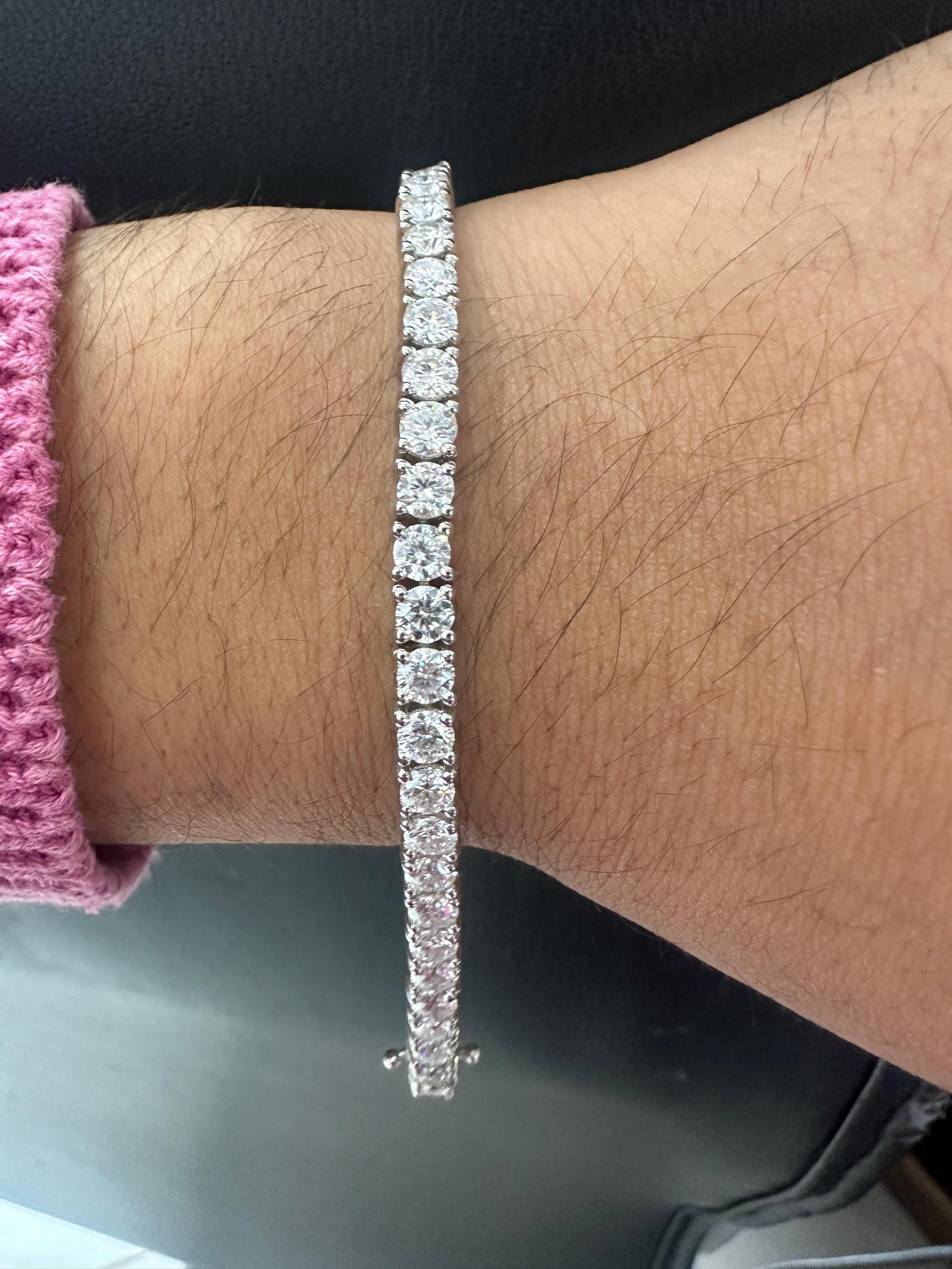 Moissanite Tennis Bracelet | 14K White Gold Vermeil over 925 Sterling Silver
