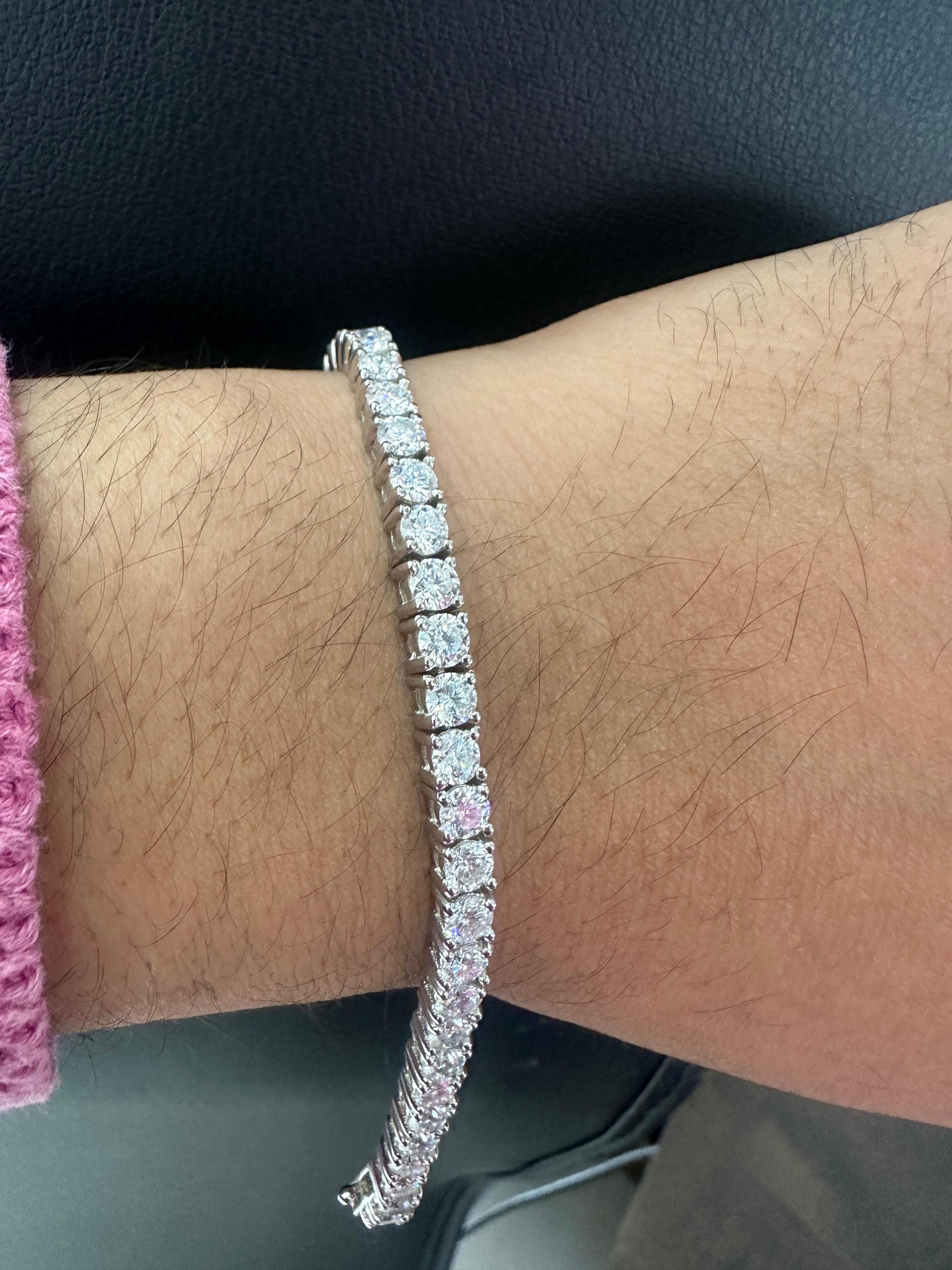 Moissanite Tennis Bracelet | 14K White Gold Vermeil over 925 Sterling Silver