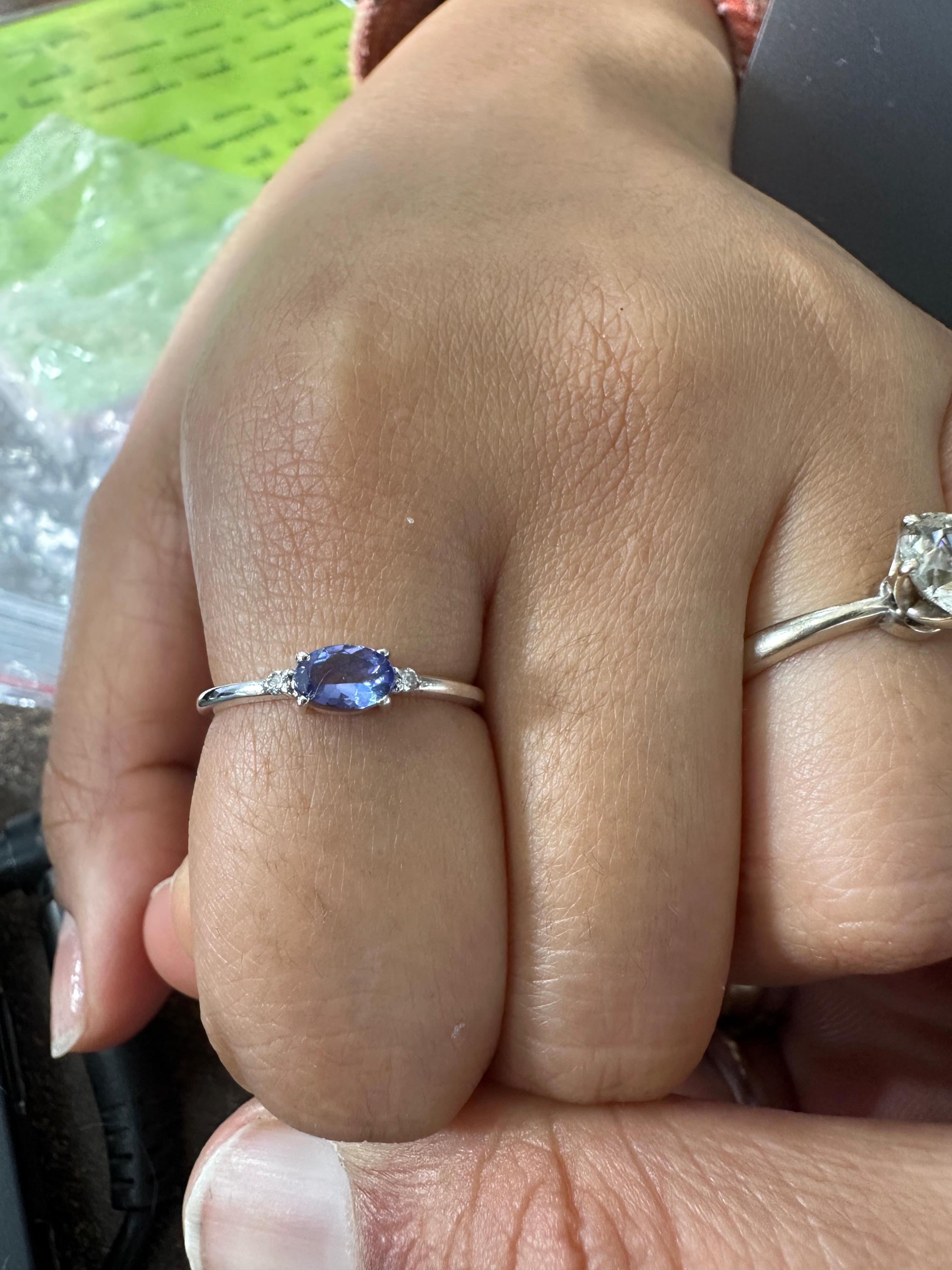 14k Gold Tanzanite Engagement Ring – Oval Cut Rare Gemstone Jewelry for gift