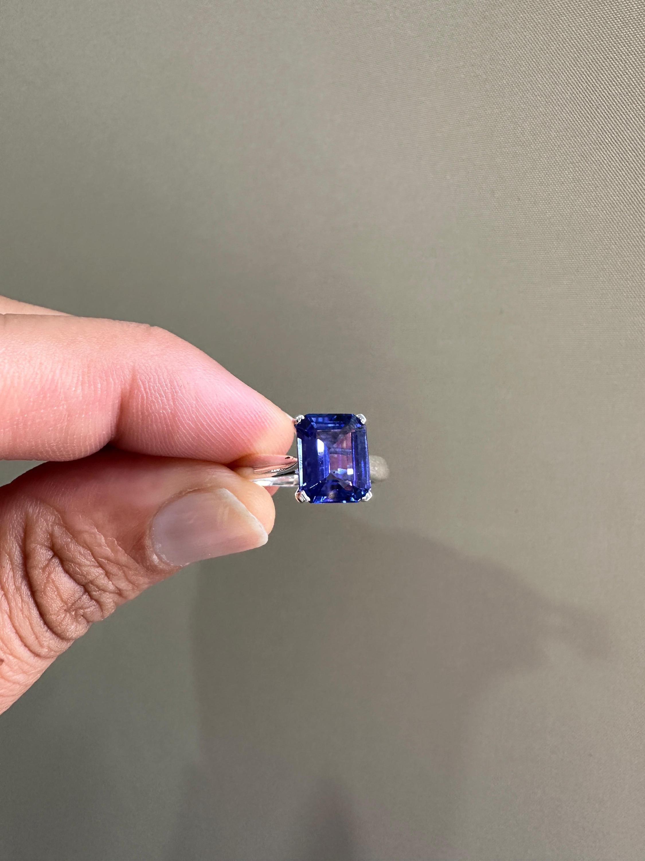 2.25 CT Luxury Tanzanite Engagement Ring | 14k White Gold, First Anniversary Gift for her