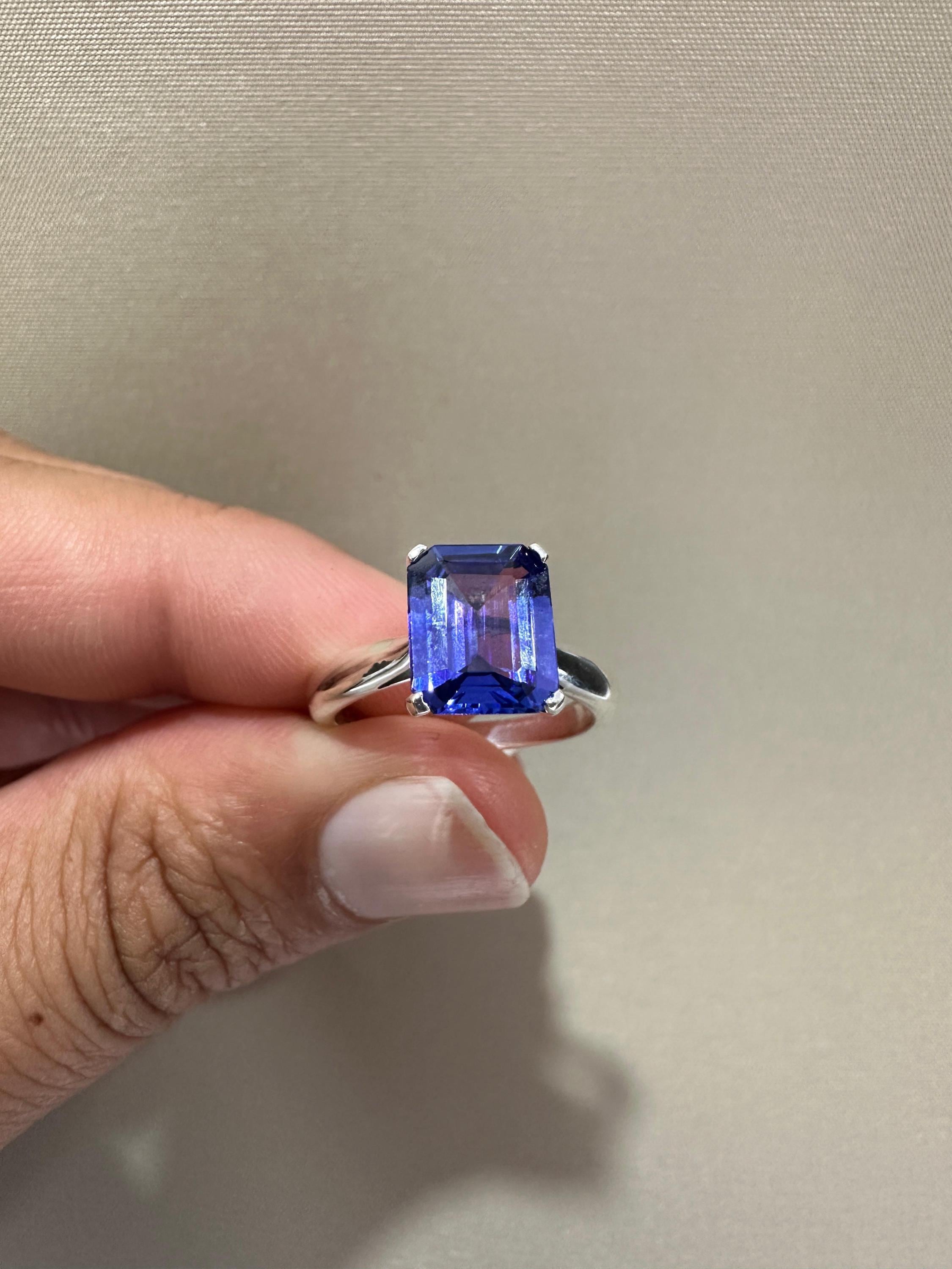 2.25 CT Luxury Tanzanite Engagement Ring | 14k White Gold, First Anniversary Gift for her