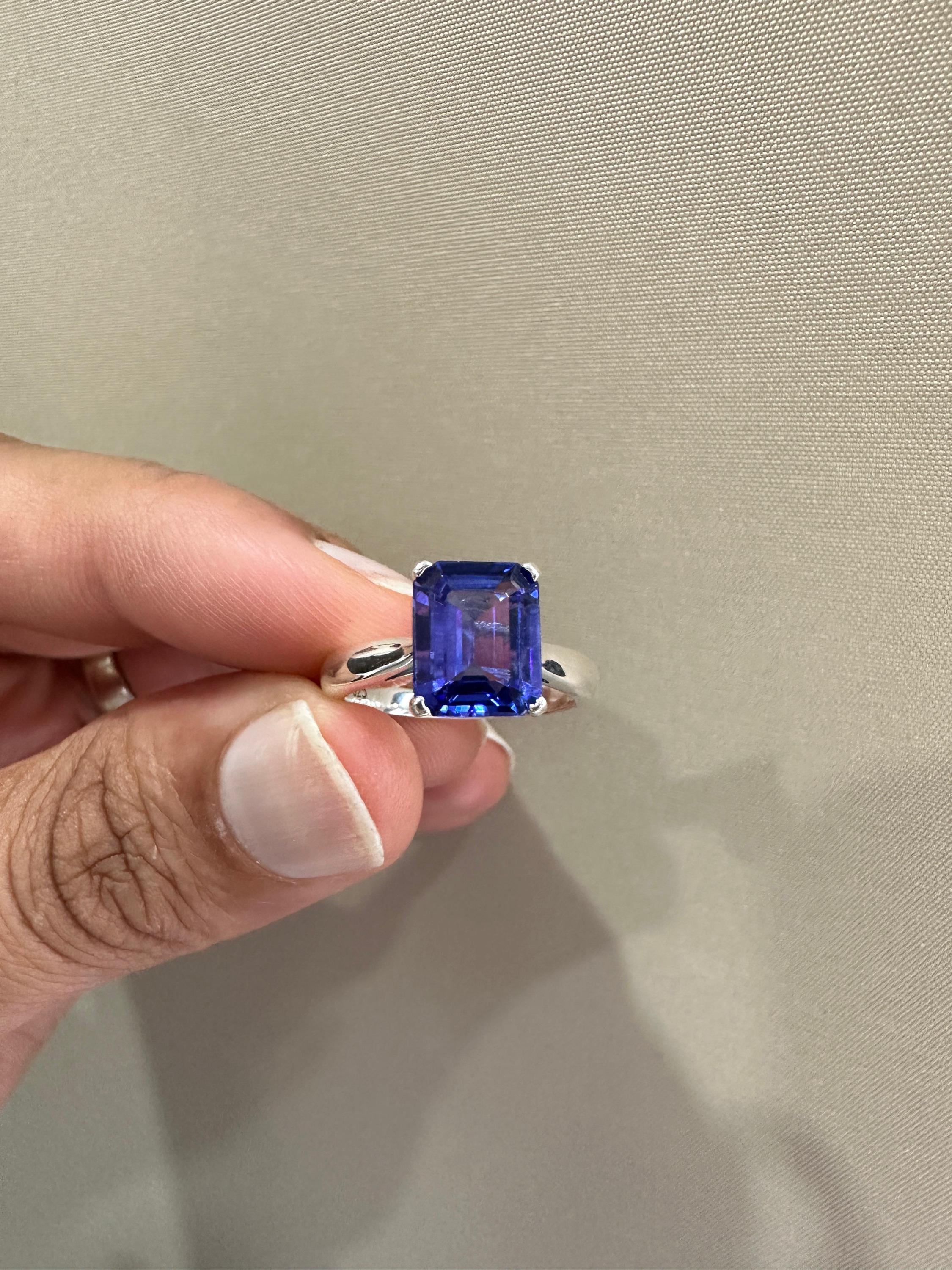 2.25 CT Luxury Tanzanite Engagement Ring | 14k White Gold, First Anniversary Gift for her