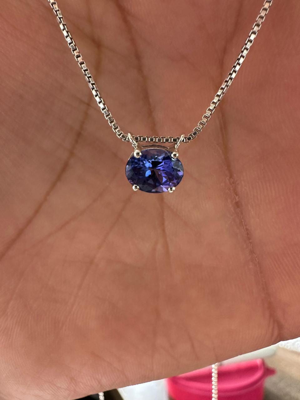 AAAA Tanzanite Pendant | 14k White Gold Tanzanite Solitaire, Sterling Silver