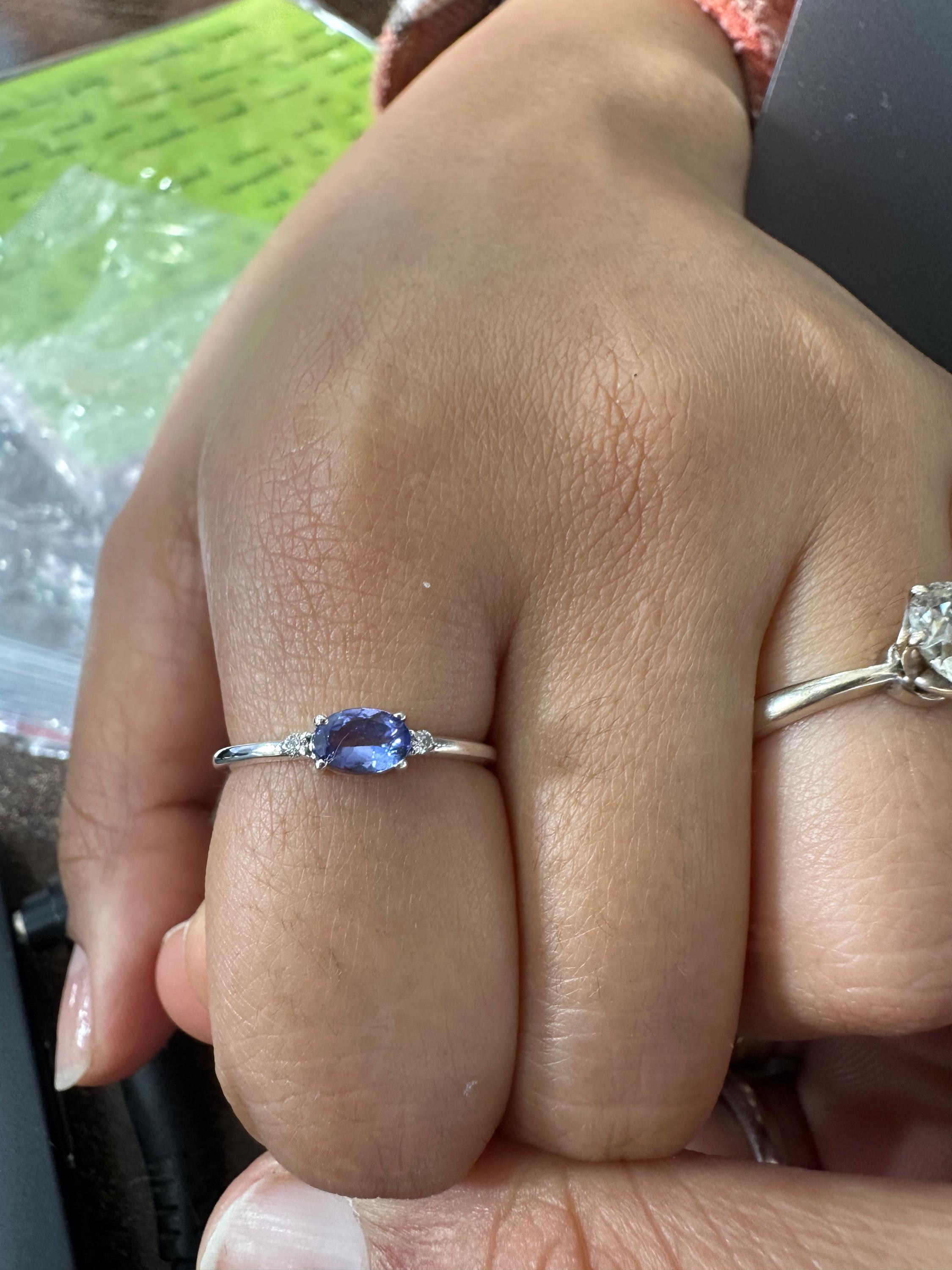 14k Gold Tanzanite Engagement Ring – Oval Cut Rare Gemstone Jewelry for gift