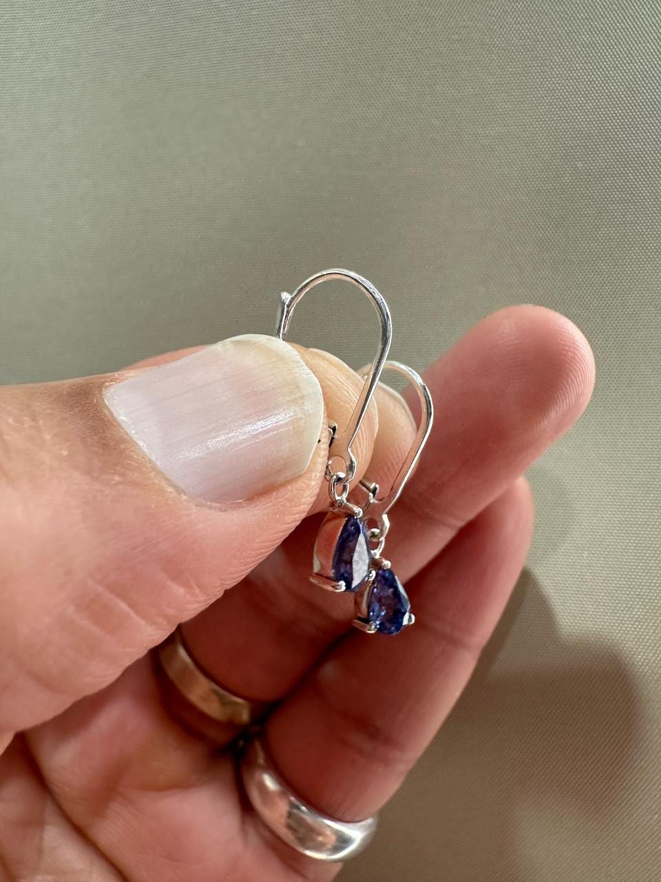Pear Tanzanite Lever Back Earrings | 925 Sterling Silver | Dangle Drop Earrings | December Birthstone