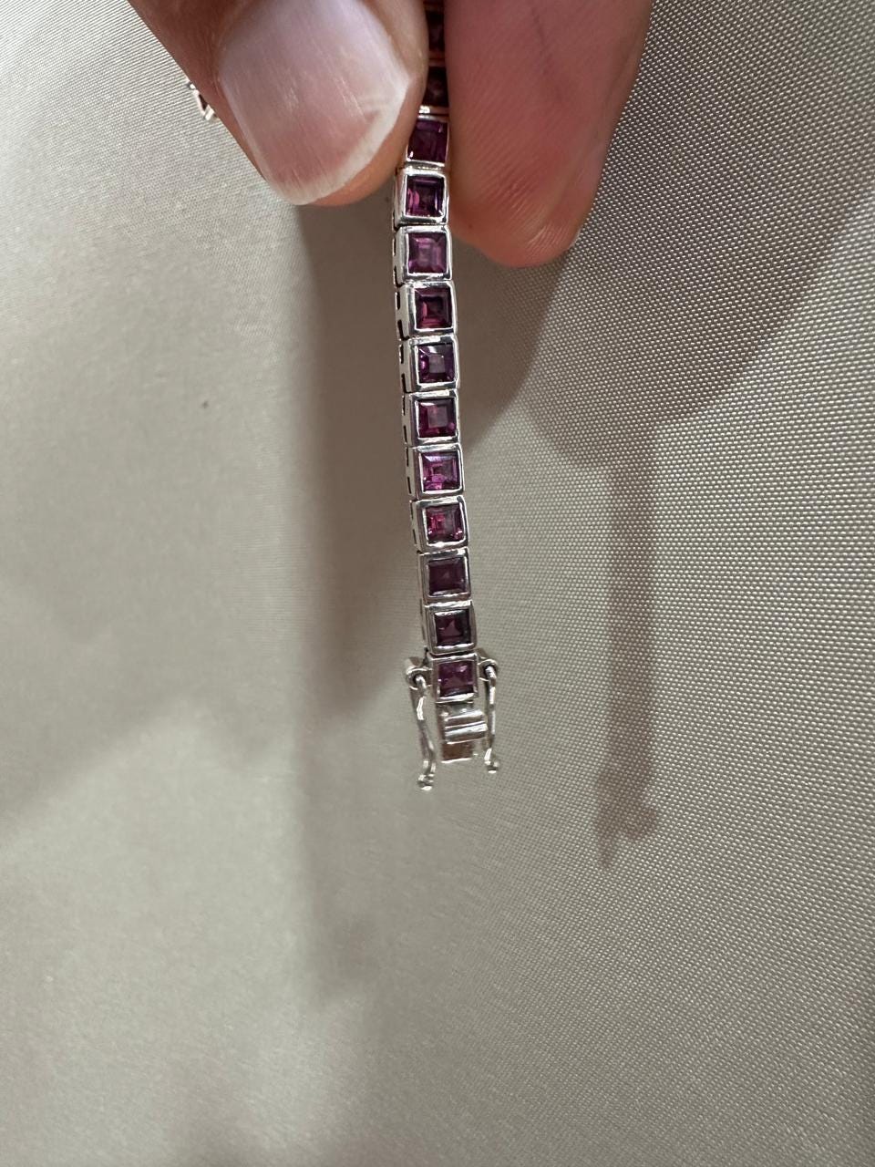 Raspberry Rhodolite Tennis Bracelet | 925 Sterling Silver Finish, Bezel Set