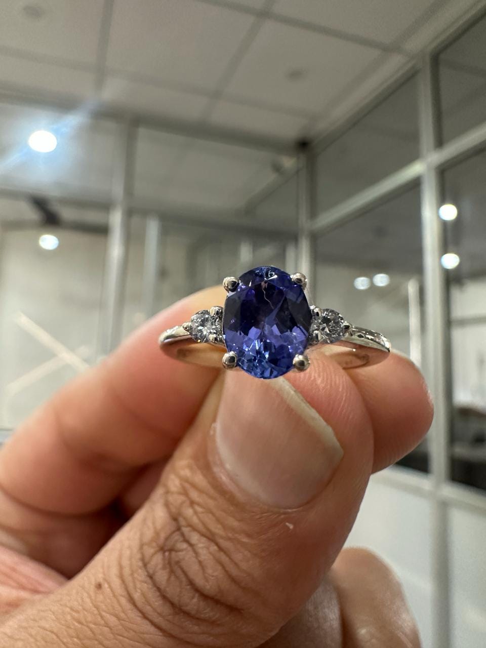 14k Gold Tanzanite Diamond Engagement Ring - Unique Anniversary Gift, Promise Ring
