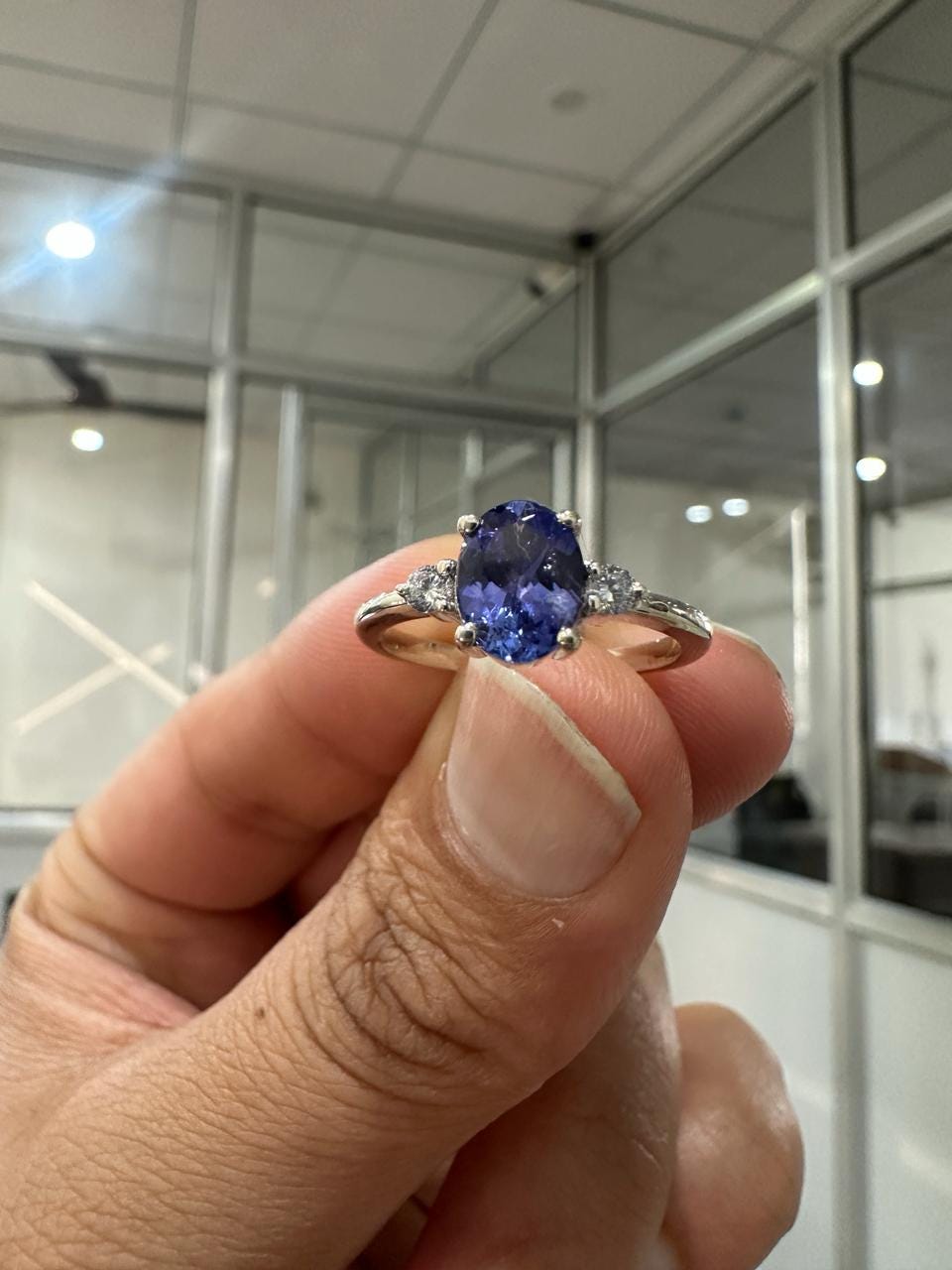 14k Gold Tanzanite Diamond Engagement Ring - Unique Anniversary Gift, Promise Ring