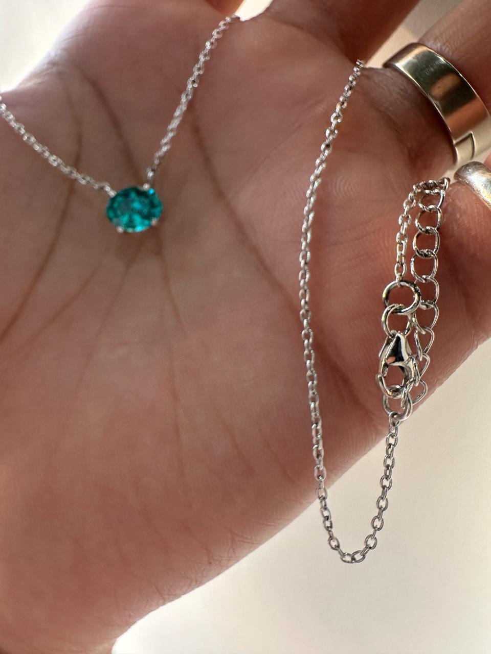 Lab Grown Paraiba Tourmaline Pendant | Oval Solitaire 925 Silver Necklace (2.5 Ct)