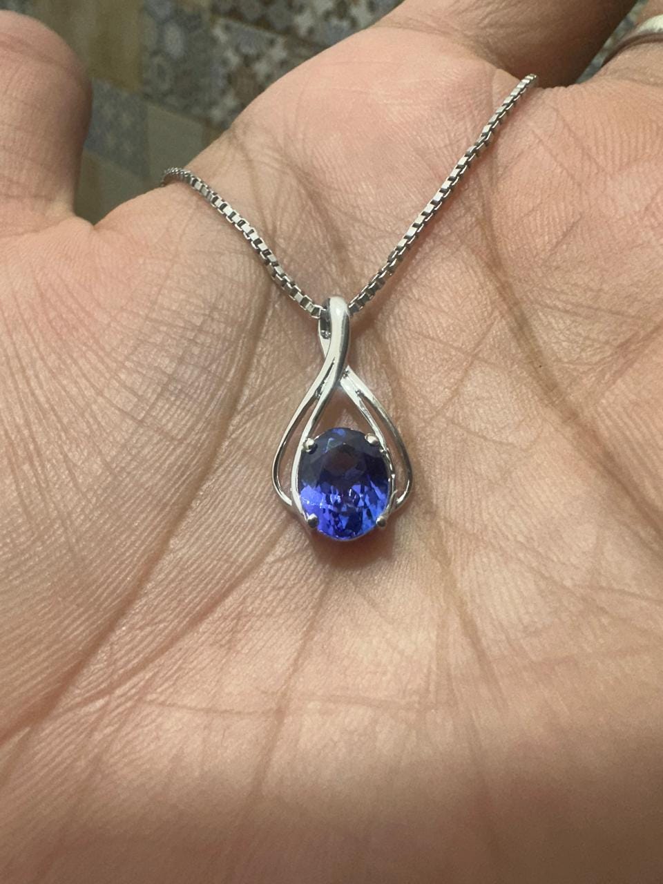 Tanzanite Infinity Pendant | 2 CT Oval shape Rare Gemstone Statement Necklace, 14k Gold Luxury Jewelry