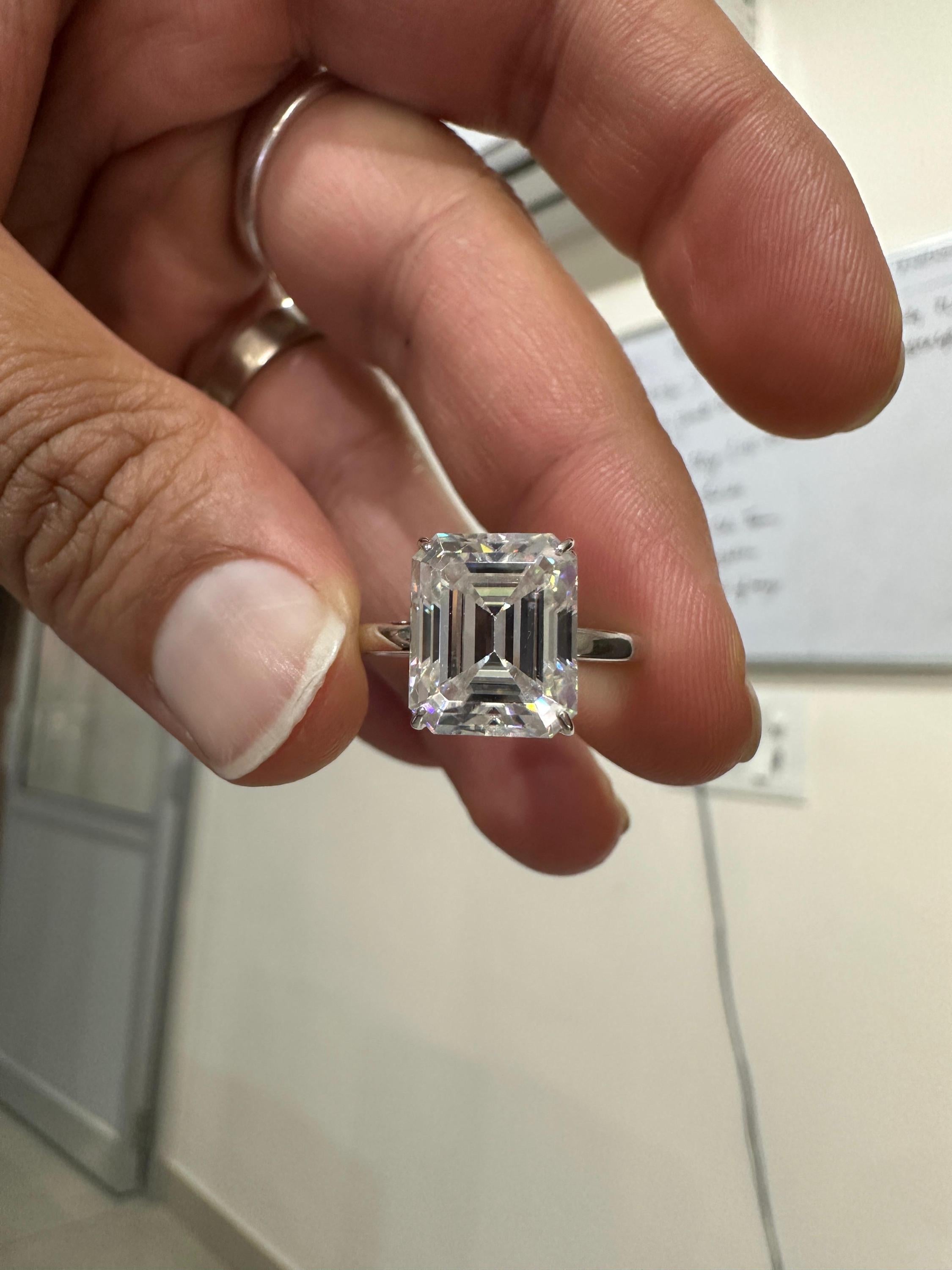 3 CT Emerald Cut Lab Diamond Engagement Ring | 14K White Gold Solitaire (IGI Certified)