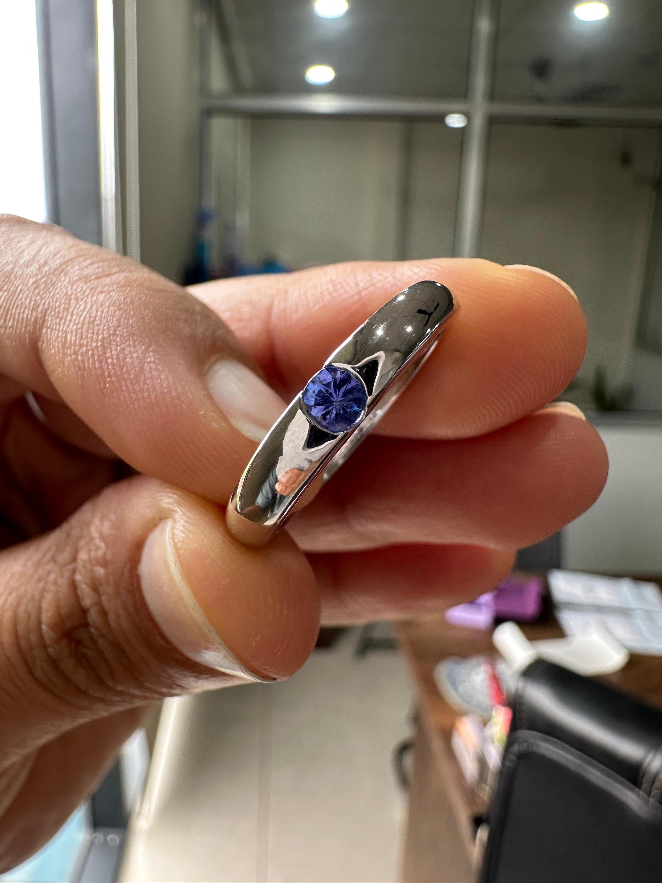 14K Gold Tanzanite Engagement Ring | Minimalist Promise Band