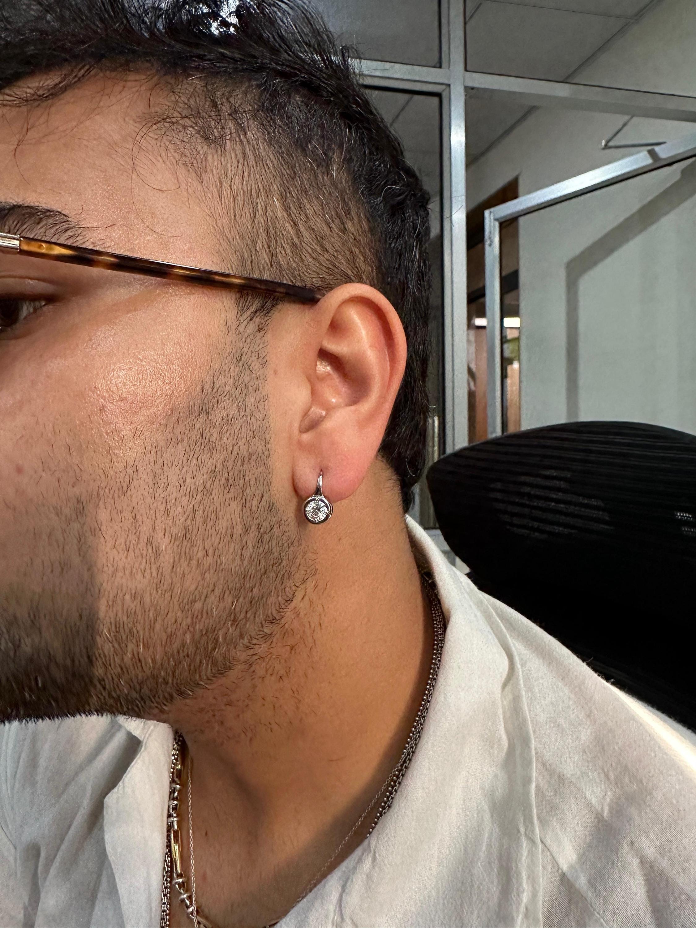 2 CT Lab Grown Diamond Earrings 14K White Gold Bezel Set E F VS1