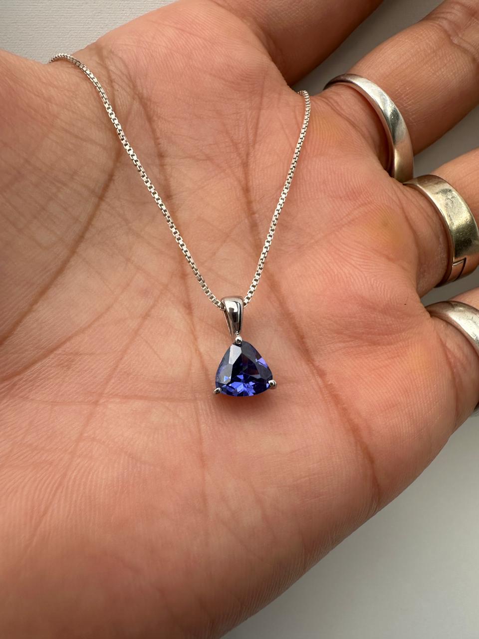 Rare Tanzanite Pendant Necklace for Gift, 14K White Gold, 1.25 CT Blue Gemstone Jewelry