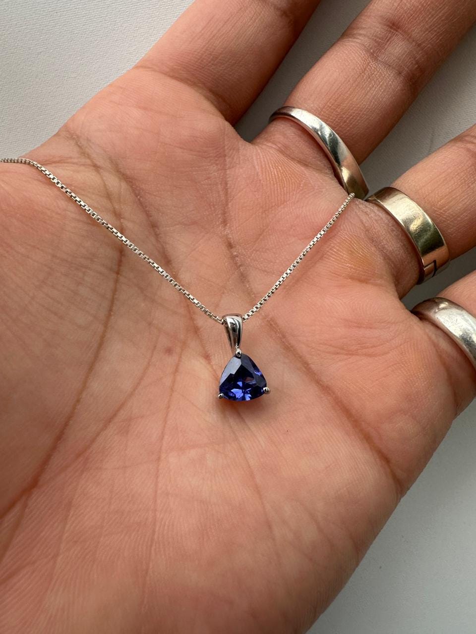 Rare Tanzanite Pendant Necklace for Gift, 14K White Gold, 1.25 CT Blue Gemstone Jewelry