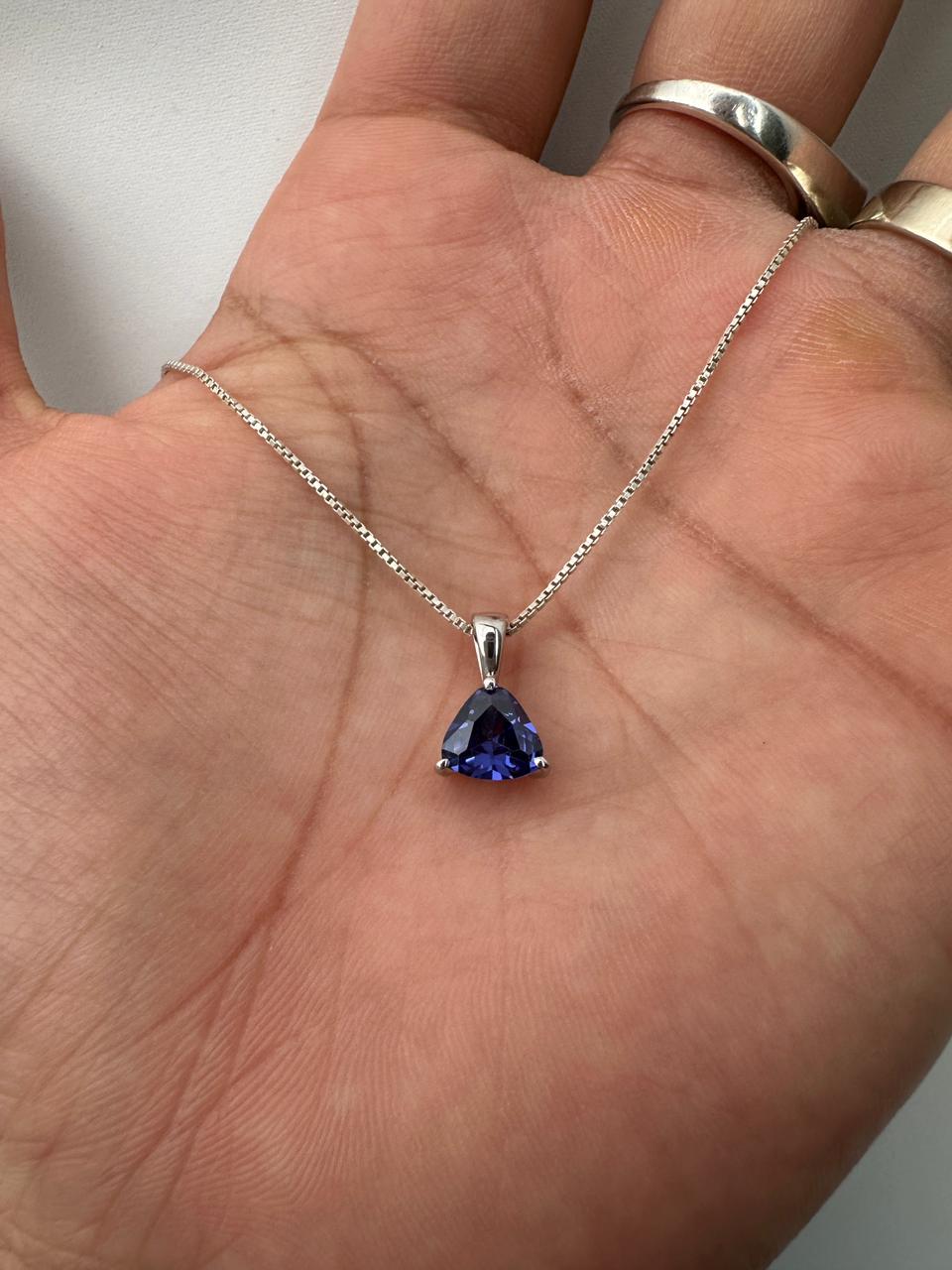 Rare Tanzanite Pendant Necklace for Gift, 14K White Gold, 1.25 CT Blue Gemstone Jewelry