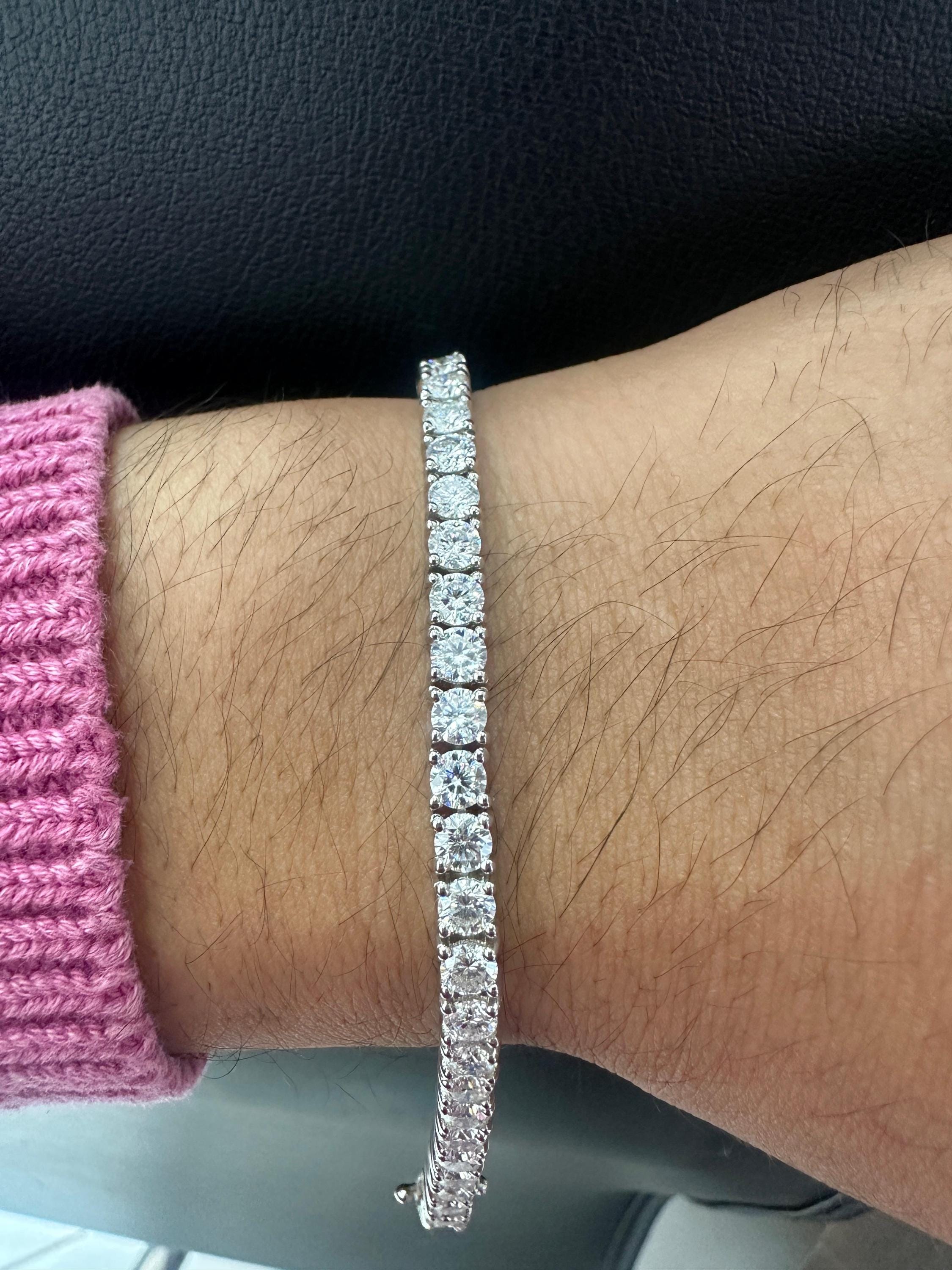 Moissanite Tennis Bracelet | 14K White Gold Vermeil over 925 Sterling Silver