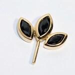 Custom 14k Gold Earrings – Alicia, South Screw, 4x2mm & 3x1.5mm Stones
