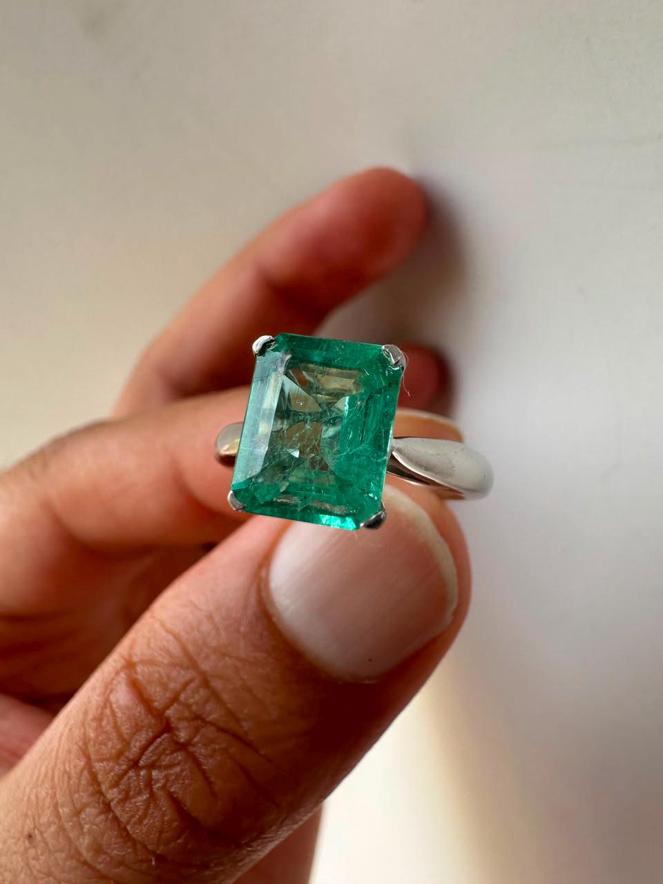14k Gold Russian Emerald Engagement Ring | Luxury Anniversary gift for her