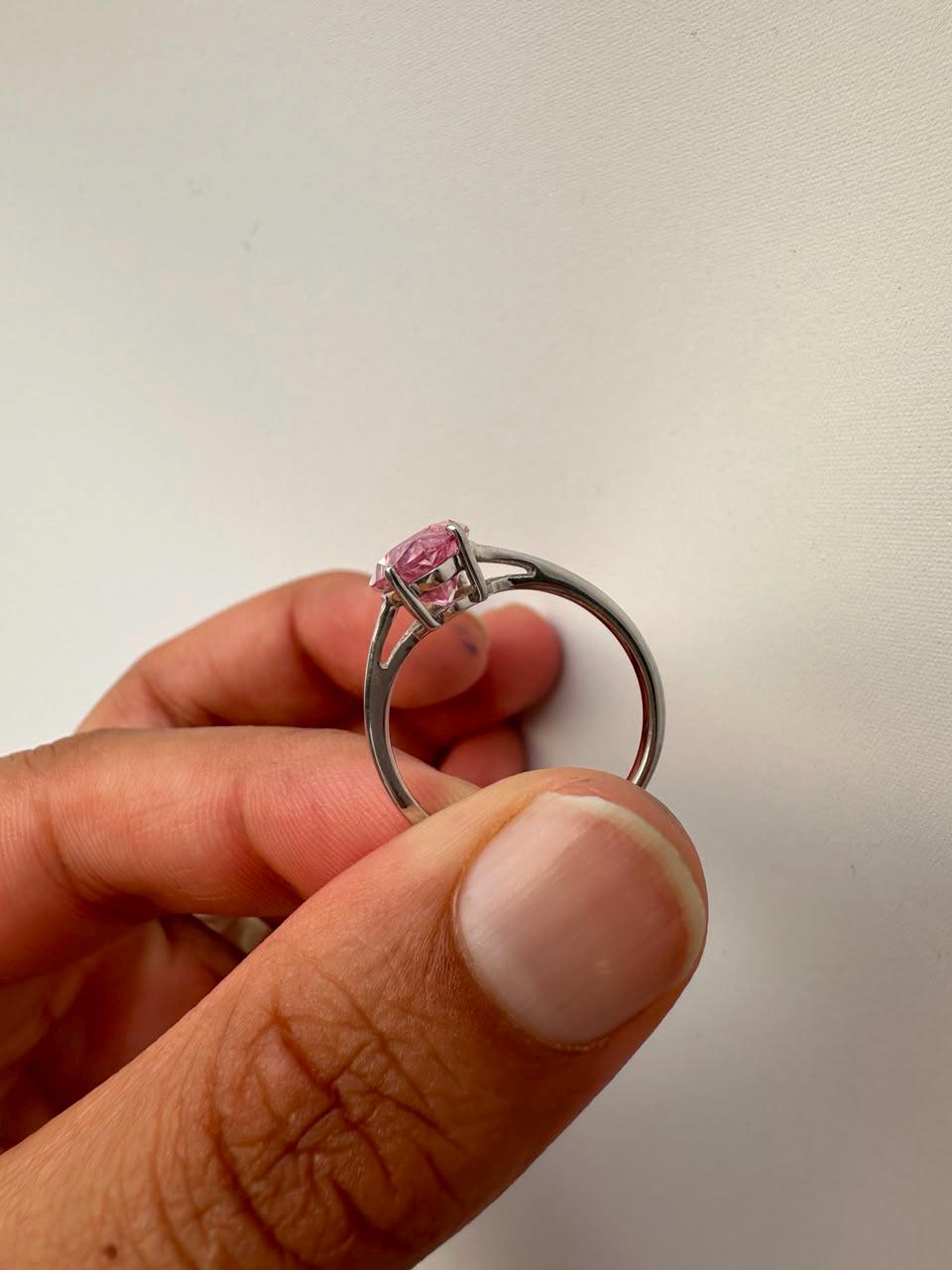 Dreamy Pink Marquise Moissanite Engagement Ring, 14K White Gold Solitaire 5 CT