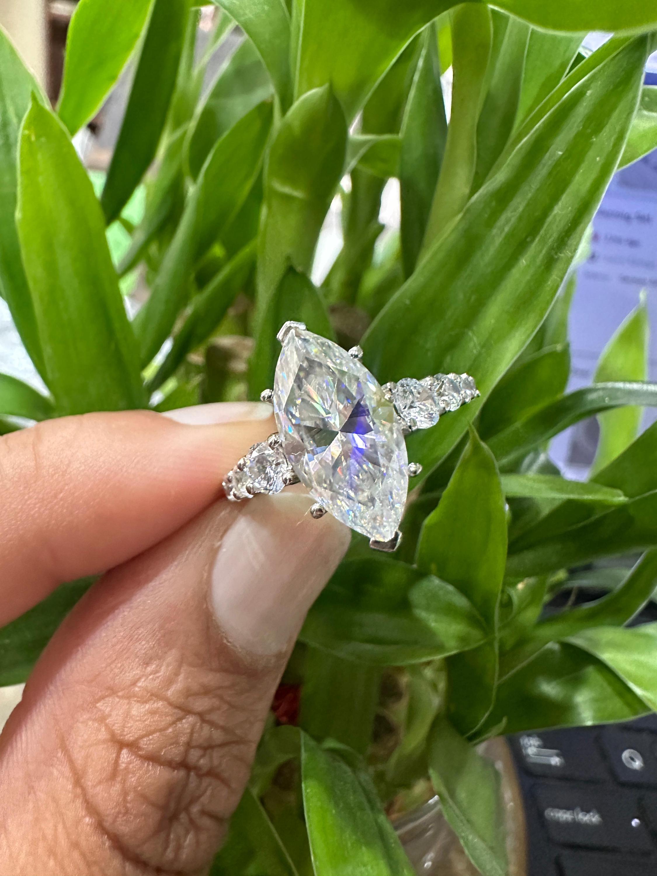 5 Ct Marquise Diamond Engagement Ring | 925 Silver | Statement Bridal Ring