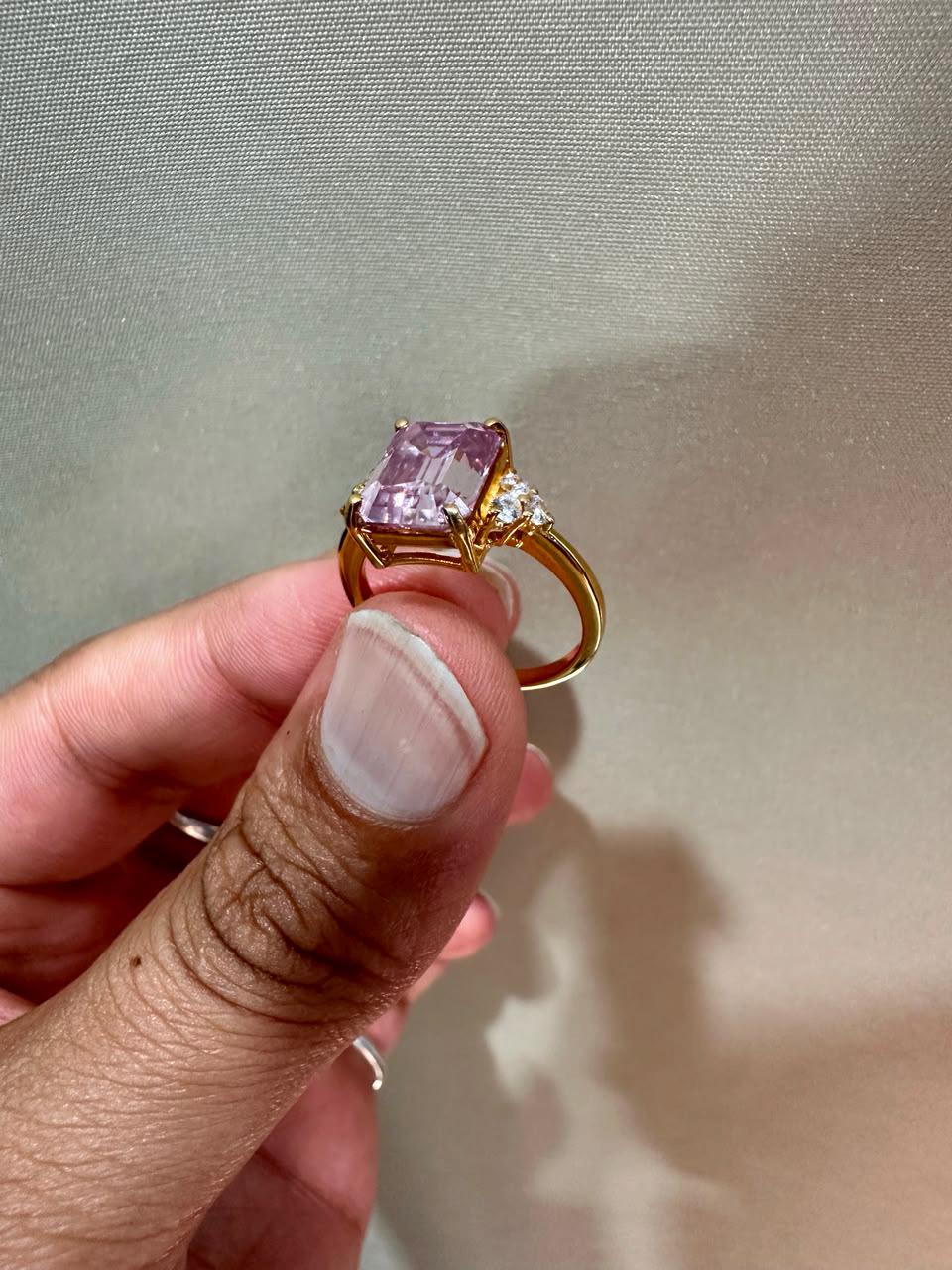 3 CT Pink Moissanite Engagement Ring 14K Gold, Luxury Proposal Ring, Gift for Her