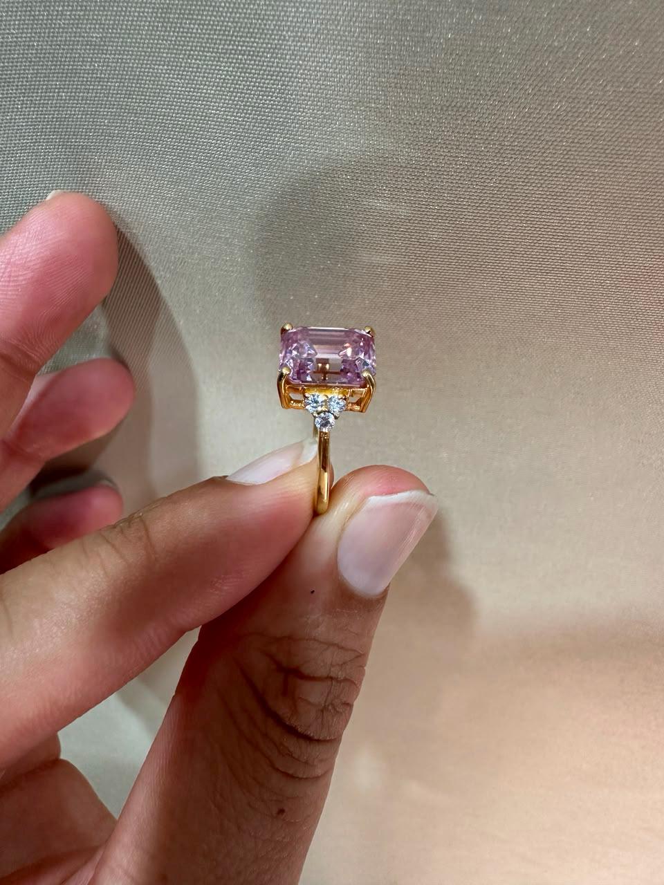3 CT Pink Moissanite Engagement Ring 14K Gold, Luxury Proposal Ring, Gift for Her
