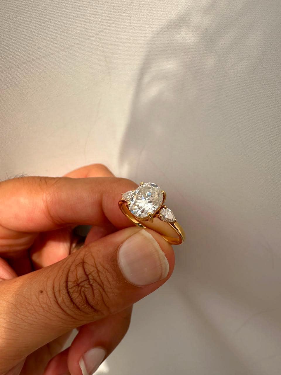 2 CT Oval Moissanite Engagement Ring 14K Yellow Gold, Promise Ring Gift for Her