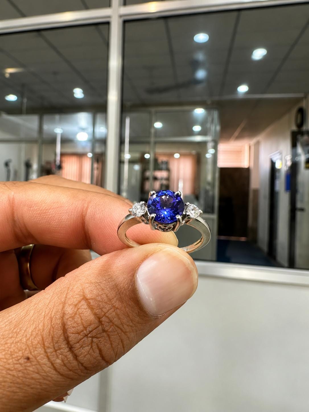 14k Gold Tanzanite Diamond Engagement Ring - First Anniversary Gift for wife