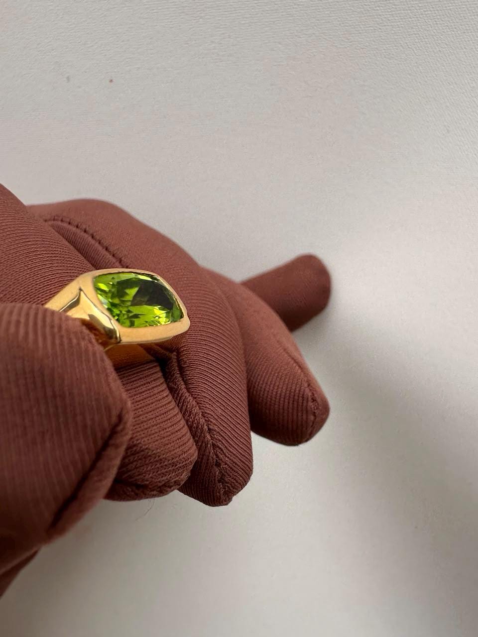Cushion Cut Peridot Ring | 14K Gold Engagement Ring | Christmas Gift for her