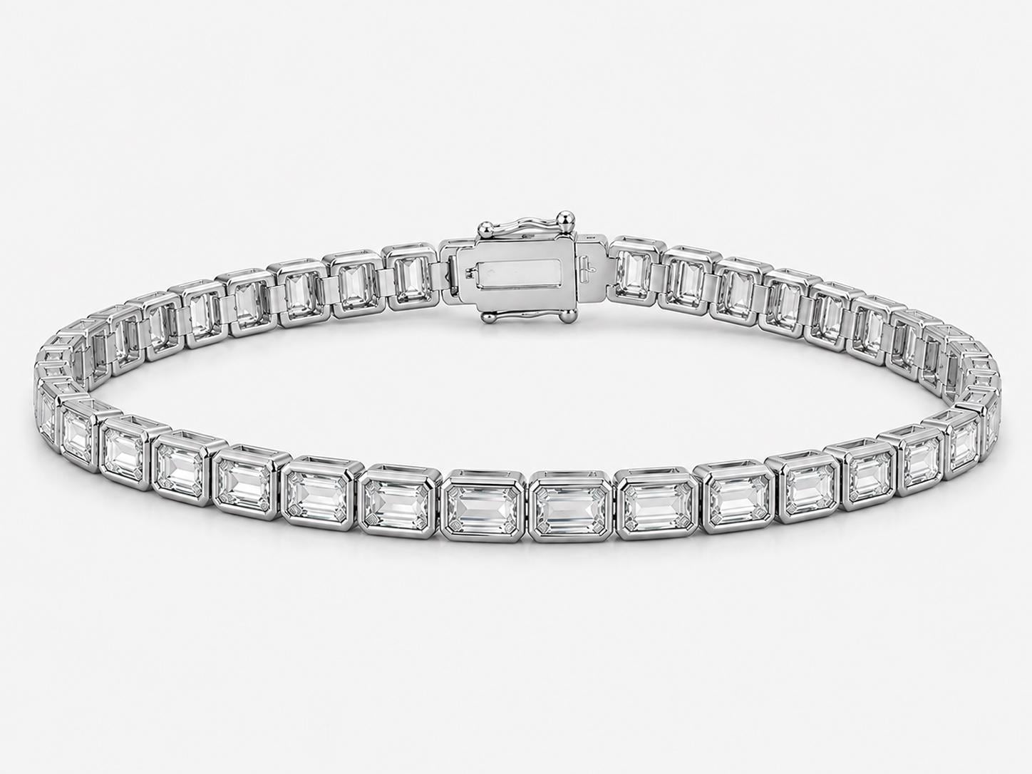 Men's Moissanite Tennis Bracelet | 925 Sterling Silver, 12 CT Luxury Gift for her