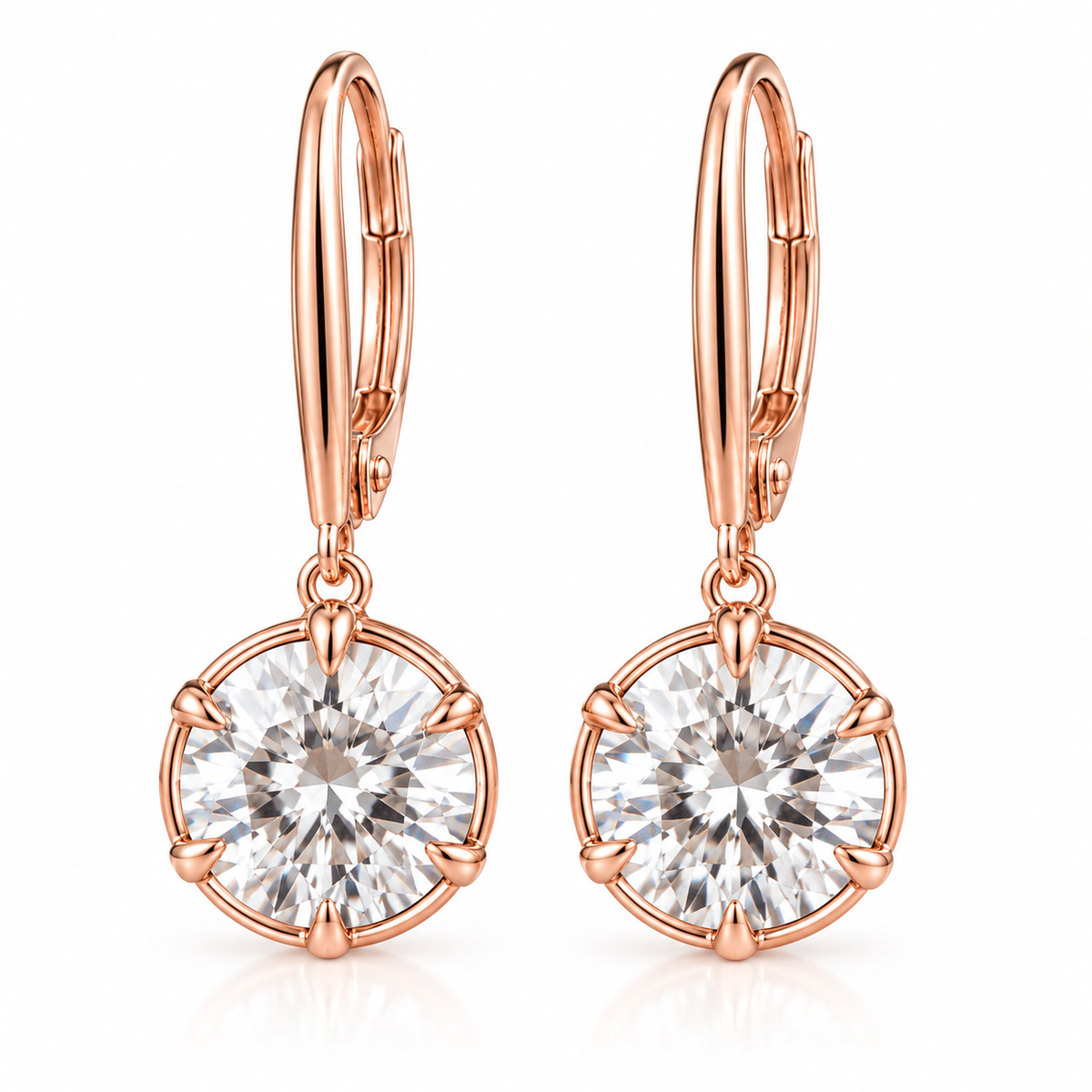 14k White Gold Lab Diamond Lever Back Earrings for women, 2 CT IGI Certified