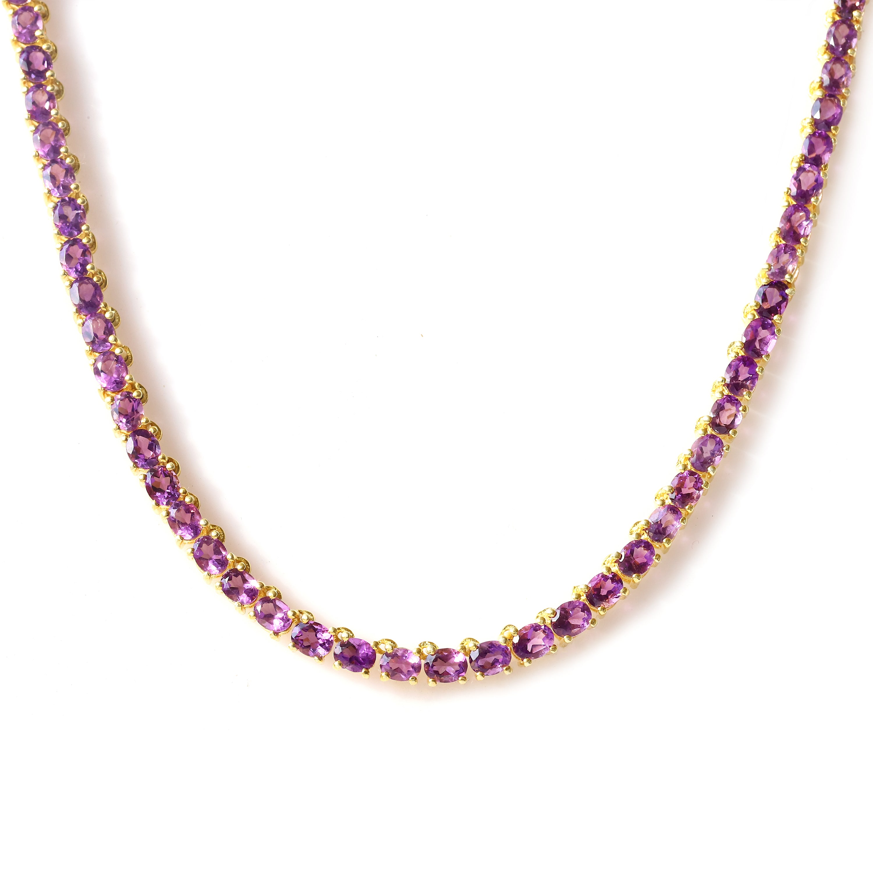 Elegant Amethyst Tennis Necklace in Sterling Silver 925 for Timeless Luxury