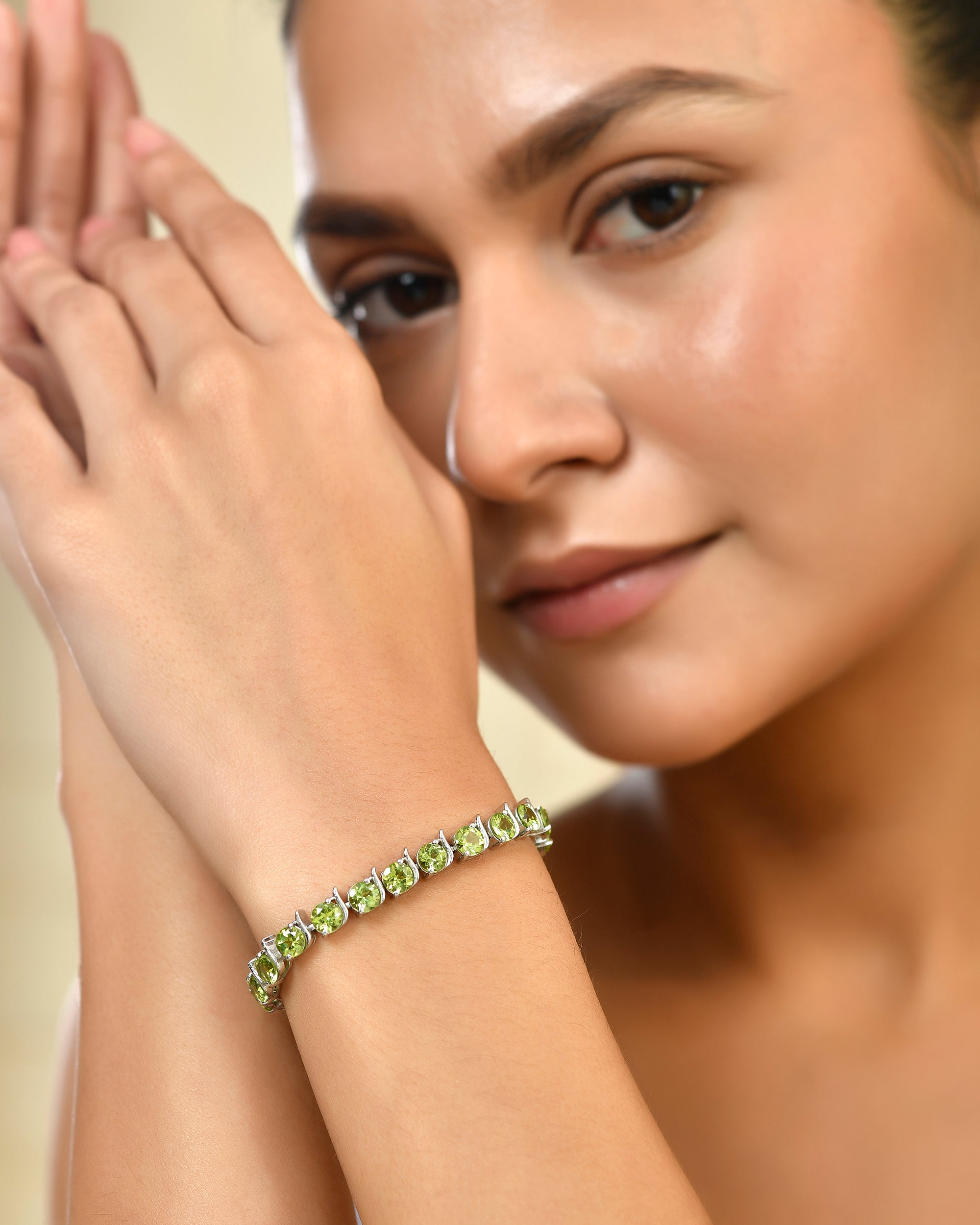 Dazzling Peridot Linear Tennis Bracelet