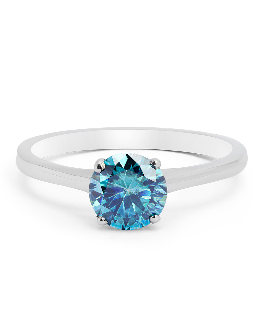 Prong-Set Alexandrite Moissanite Solitaire Ring