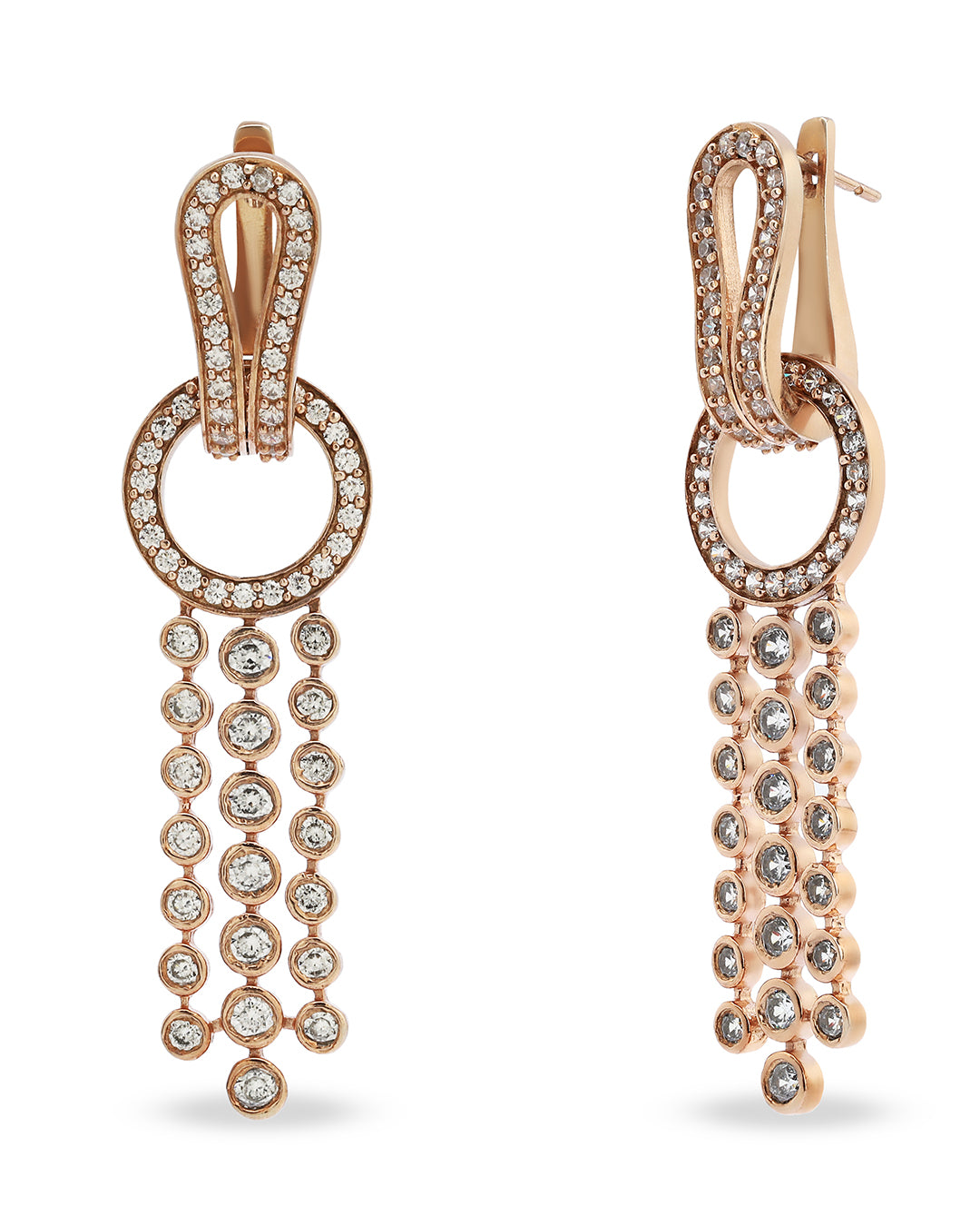 Classic Huggie Drop earrings in 14K gold with a modern touch.