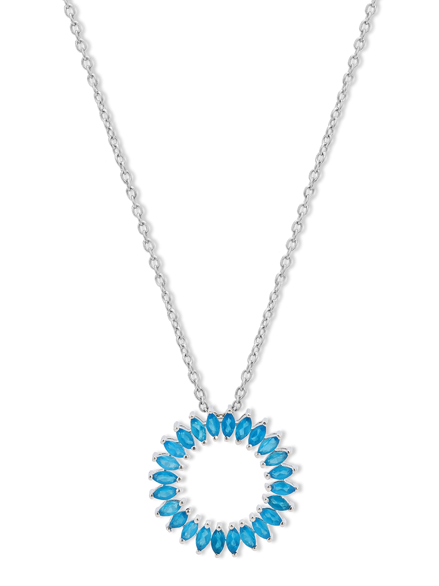 Unique pendant with a Marquise-cut gemstone in a prong setting.