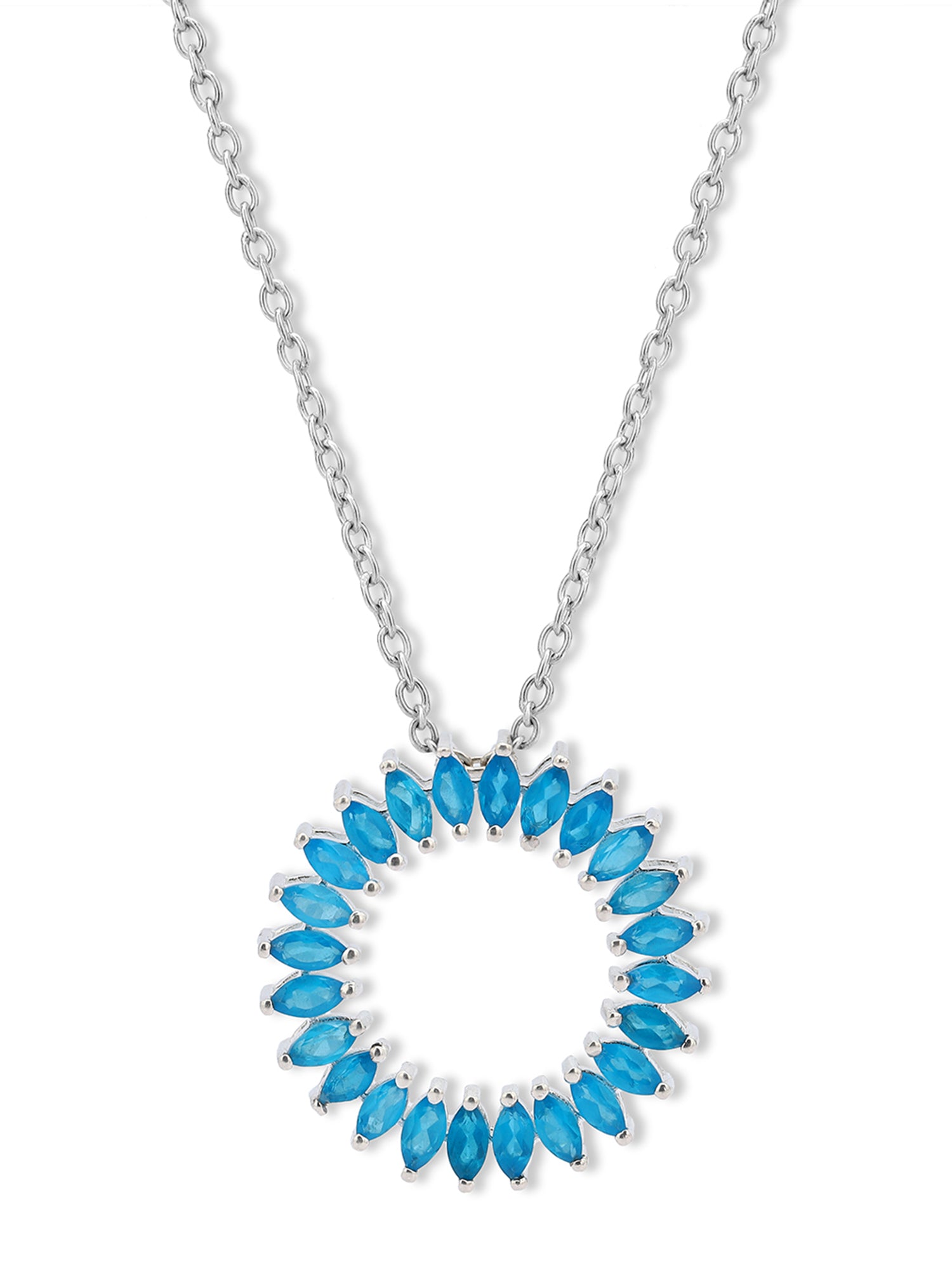 Unique pendant with a Marquise-cut gemstone in a prong setting.