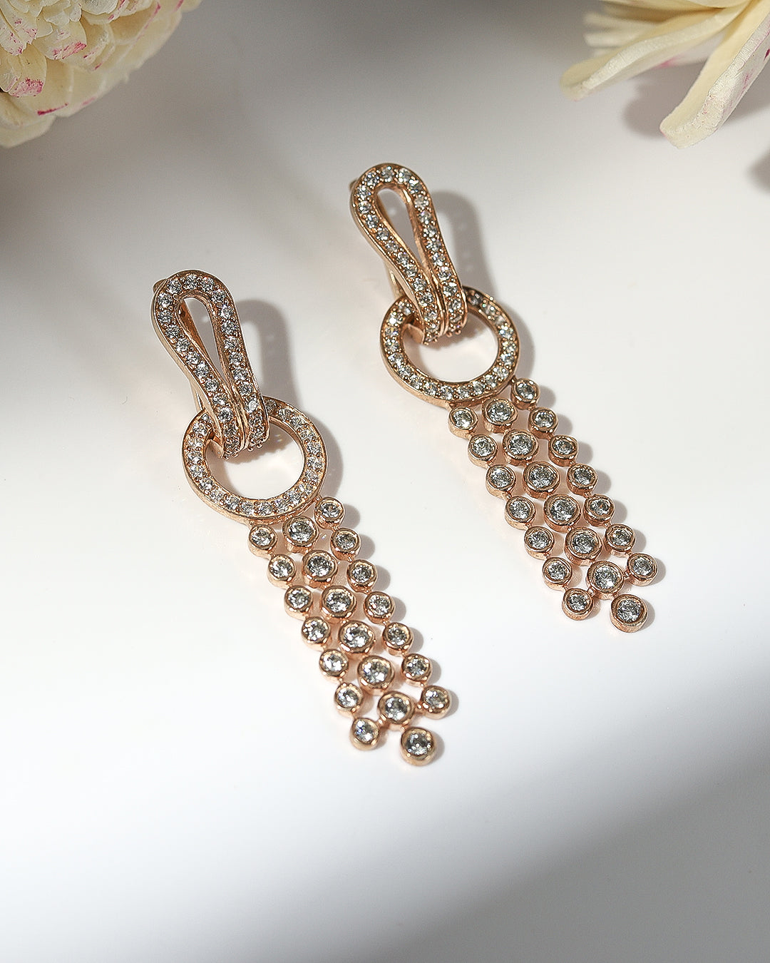 Classic Huggie Drop earrings in 14K gold with a modern touch.