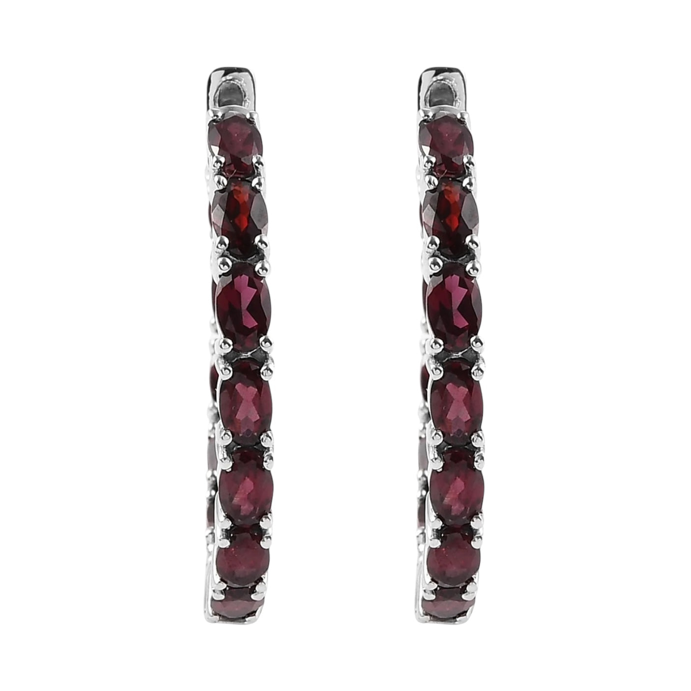 Prong-Set Rhodolite Inside-Out Large Hoop Earrings (Copy)