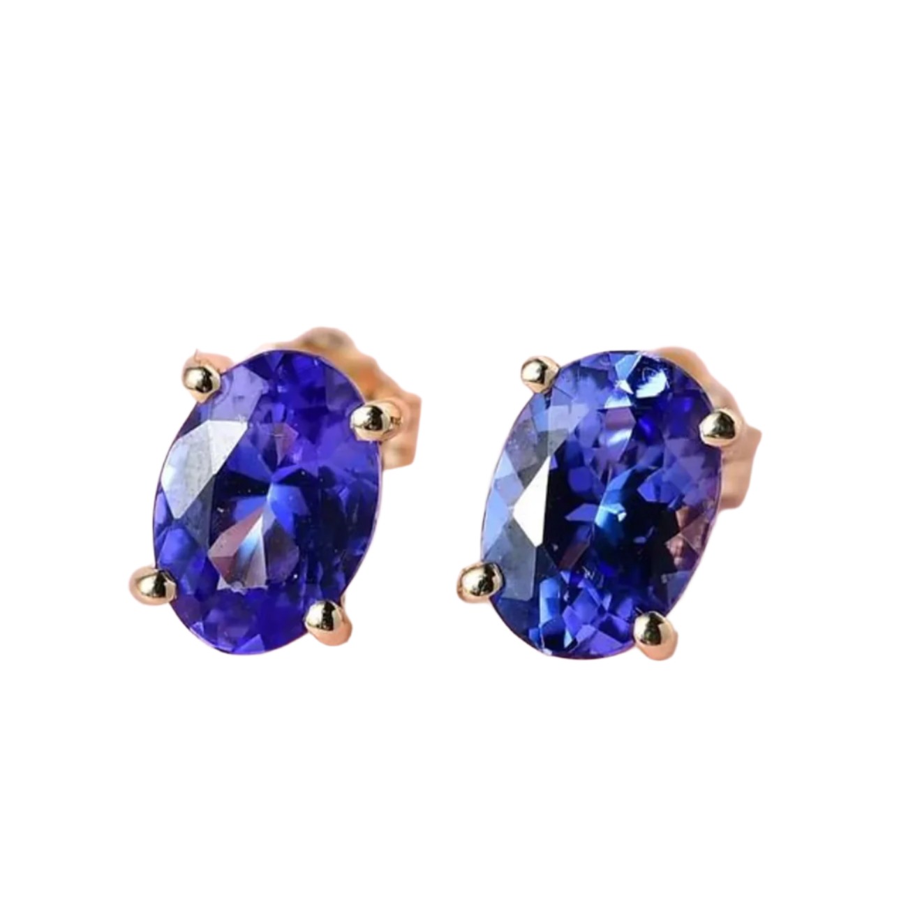 Minimal Oval solitaire Tanzanite stud earrings
